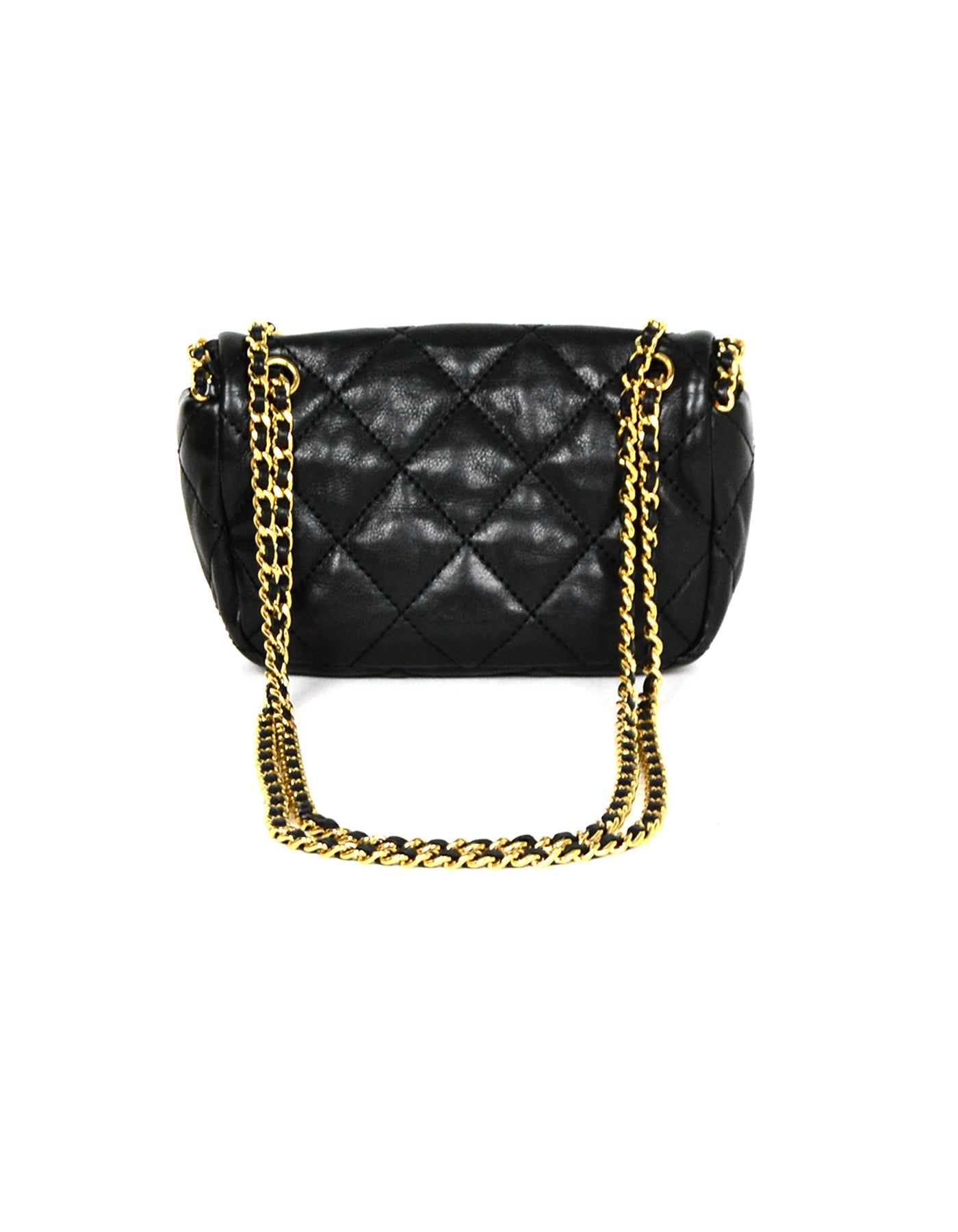 Chanel 2011 Black Lambskin Leather Quilted Crossbody Bag - Rovelle Bags