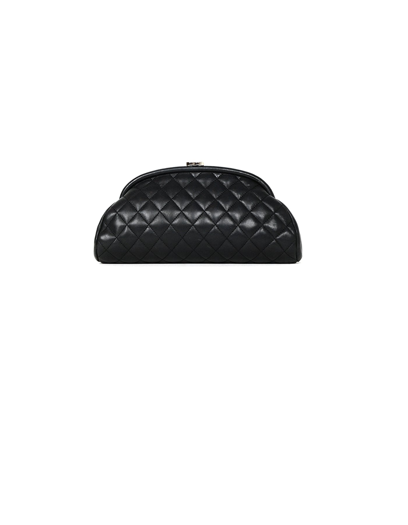 Chanel Black Lambskin Leather Quilted Timeless Clutch Bag - Rovelle Bags