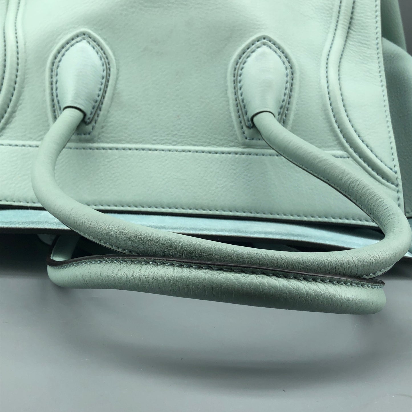 Celine Tiffany Blue Smooth Leather Luggage Handbag