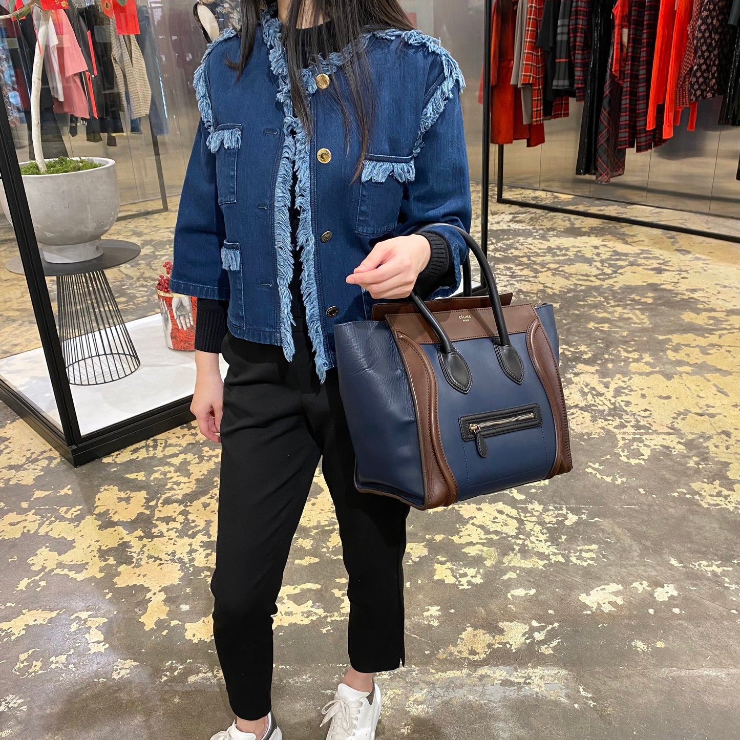 Celine Leather Luggage Medium Tote Bag