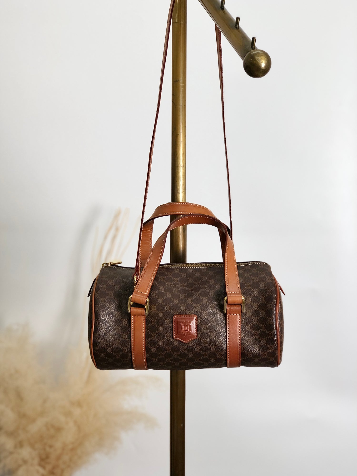 CELINE Two-way Handbag Shoulder bag Brown tj3xfx
