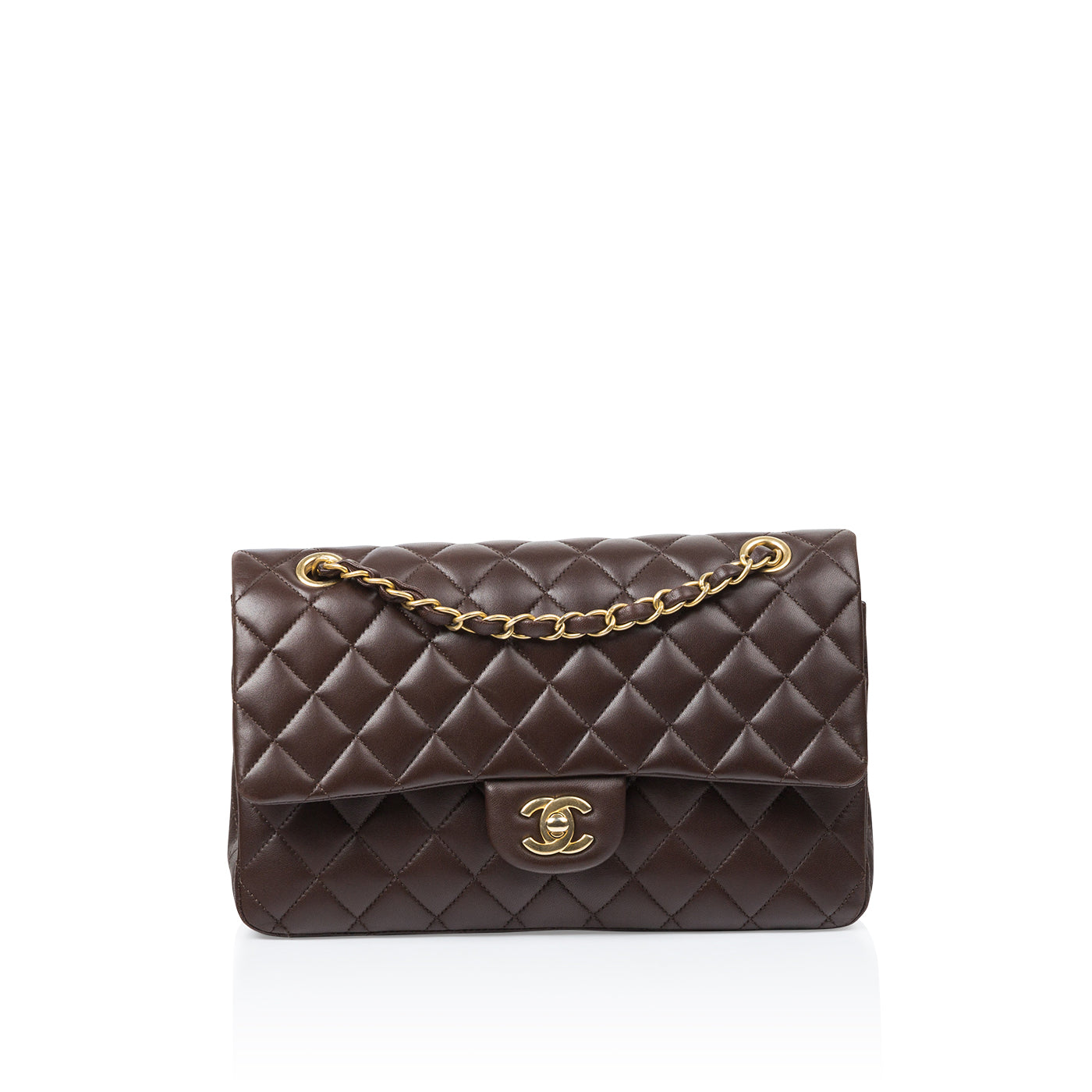 Chanel Classic Flap Lambskin Brown Shoulder Bag Style 5