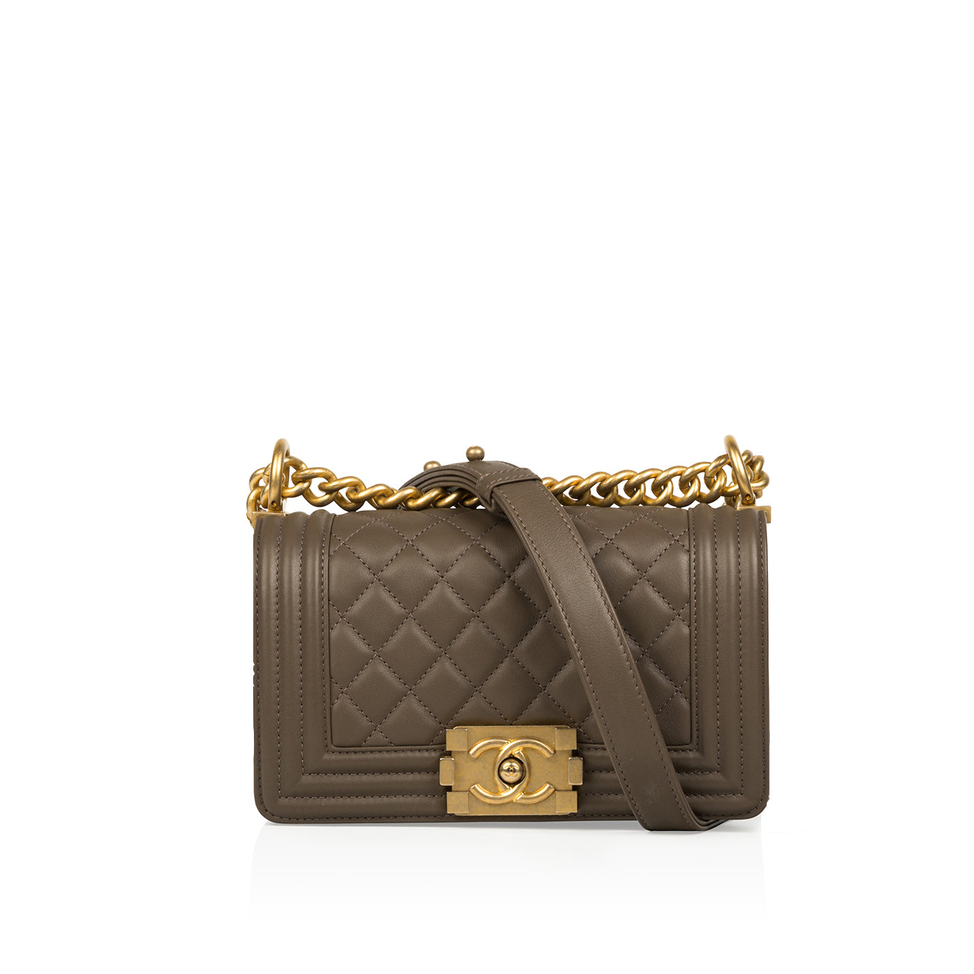 Chanel Boy Bag Lambskin Gold Shoulder Bag Style 17