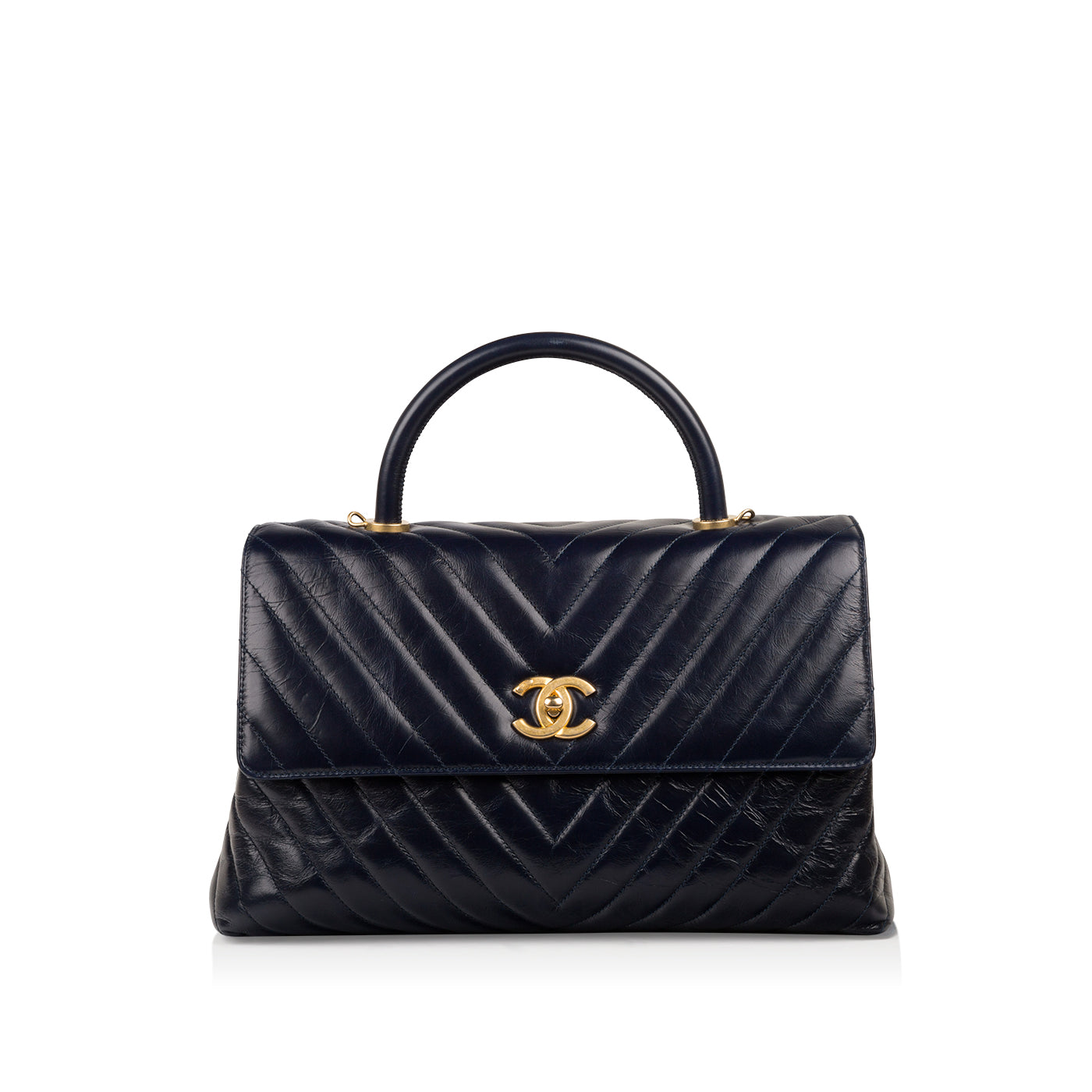 Chanel Coco Handle Calfskin Gold Shoulder Bag Calfskin
