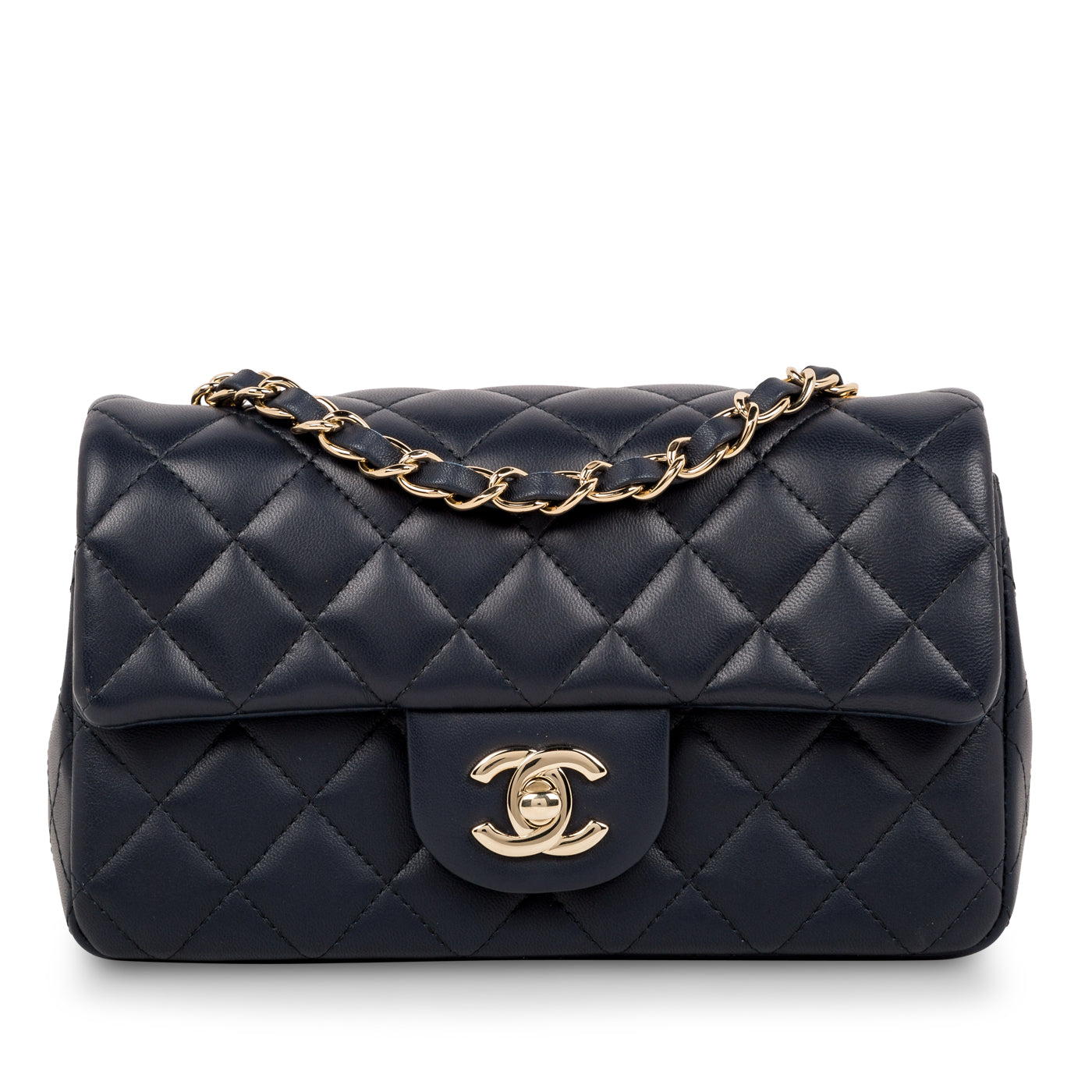 Chanel Classic Flap Lambskin Black Shoulder Bag Style 198