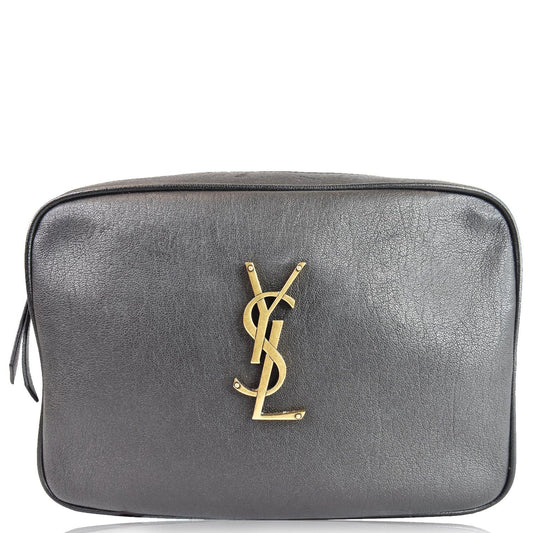 Saint Laurent Monogram Leather Black Shoulder Bag