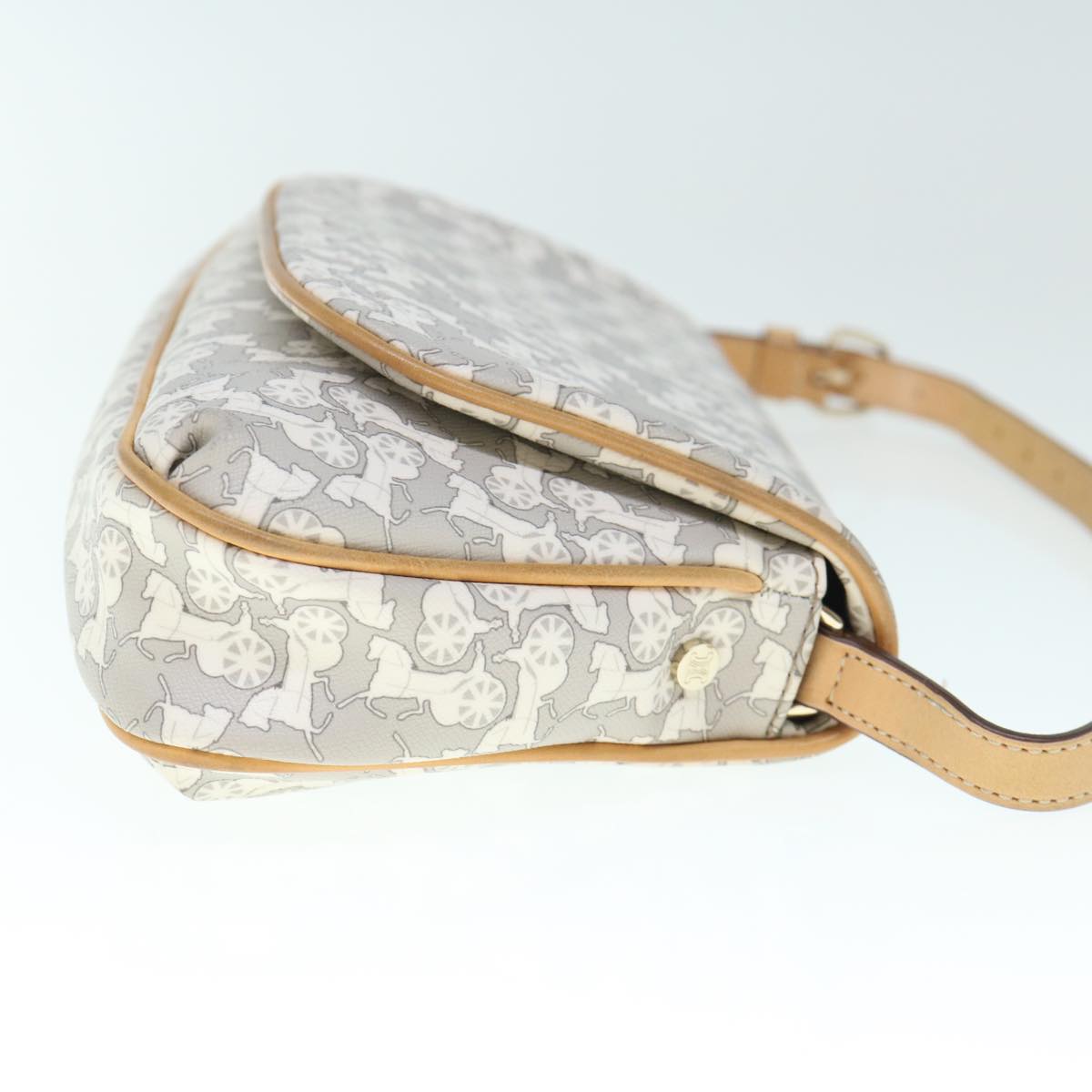 Luxury CELINE Sulky Shoulder Bag PVC Leather Gray 60029
