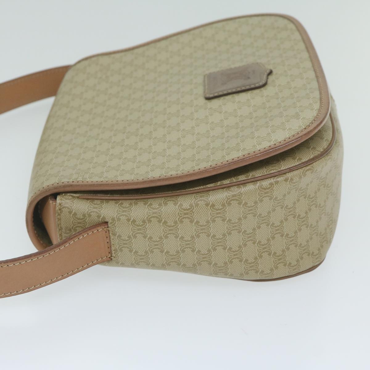 Luxury CELINE Macadam Canvas Shoulder Bag Beige 60065