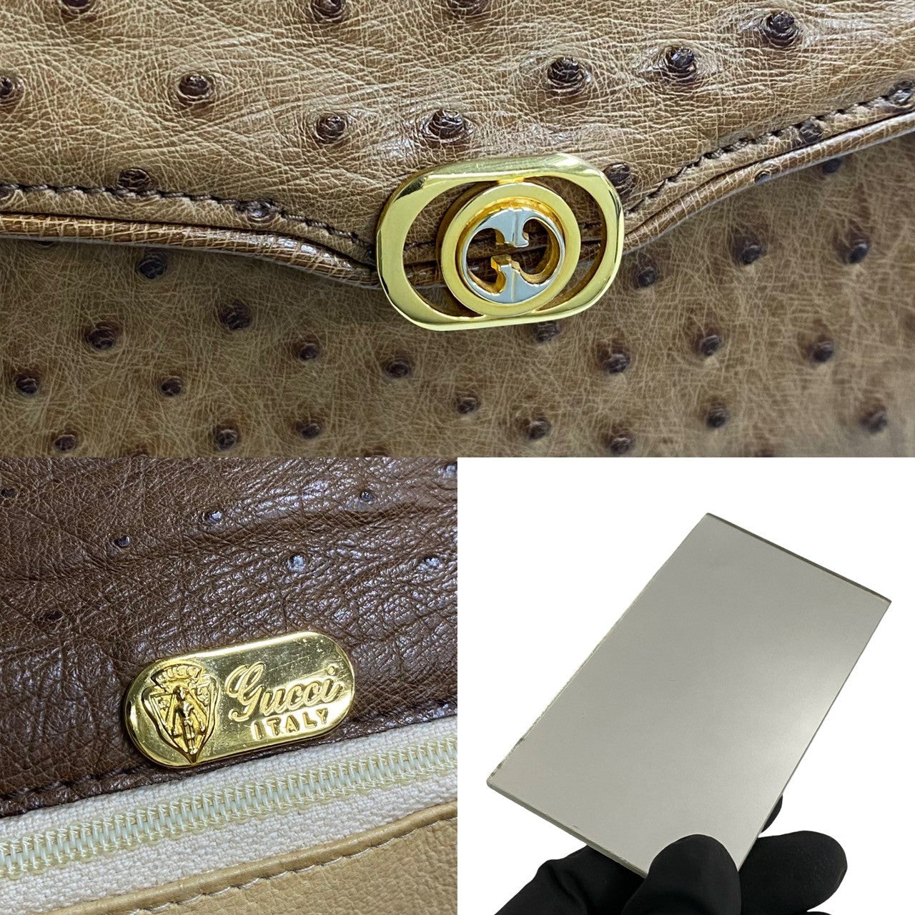 Gucci Old Gucci Ostrich Handbag