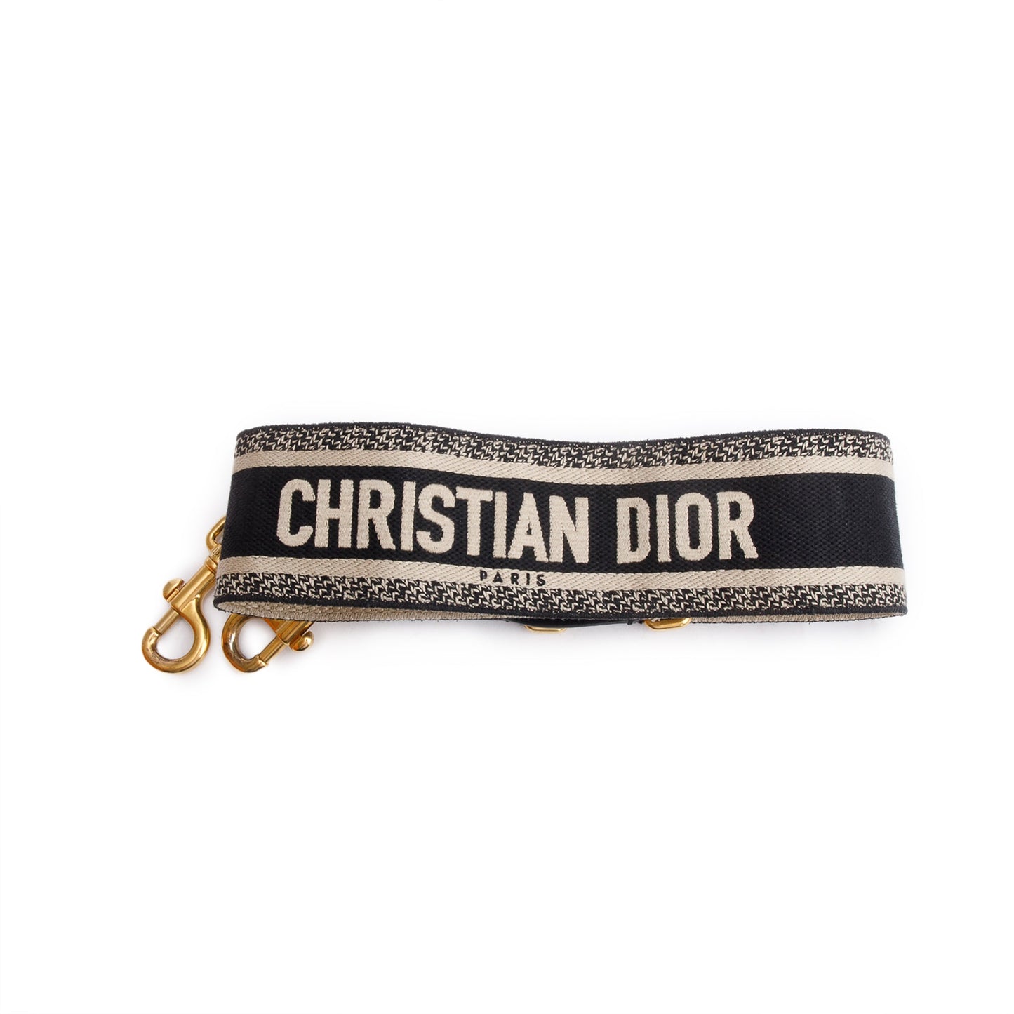 Christian Dior Navy/Beige Embroidered Woven Shoulder Strap