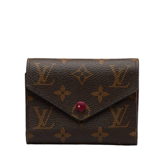Louis Vuitton Monogram M41938 Three Folded Wallet PVC/Leather Fushas Brown Fushas