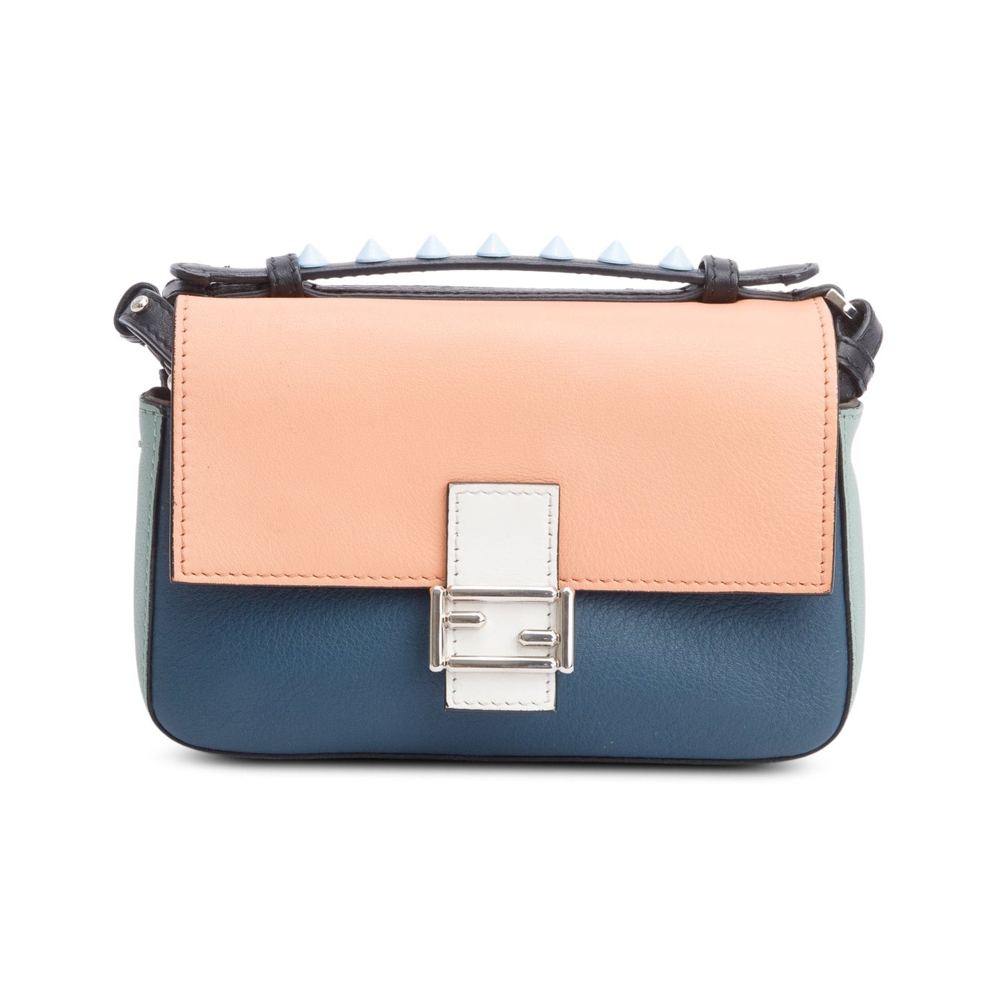Fendi Black Multicolor Nappa Leather Hypnoteyes Double-Sided Face Chain Crossbody Bag