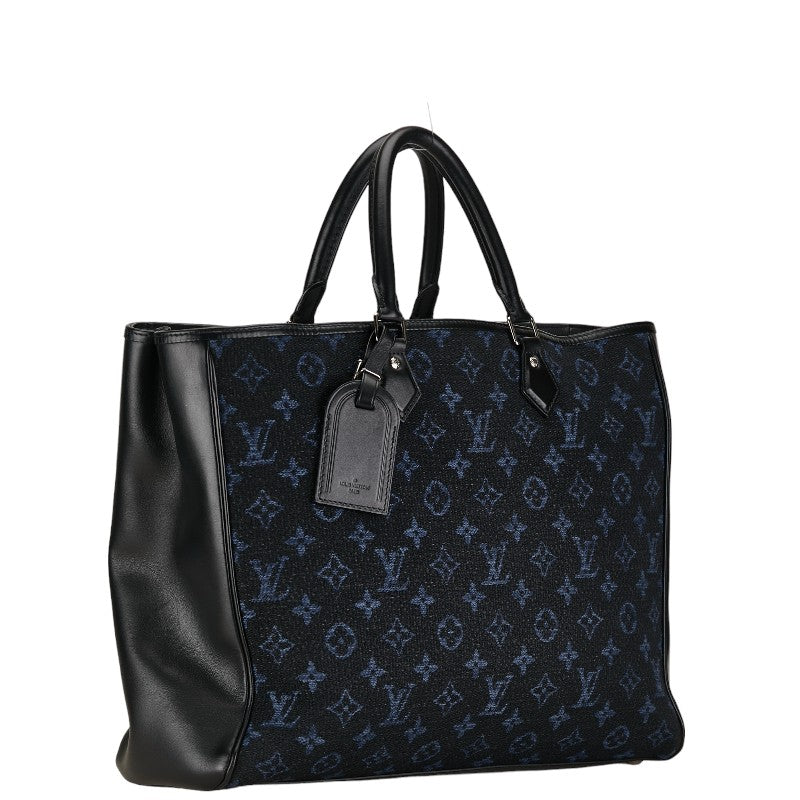 Louis Vuitton Monogram Gran Sack Handbag Tote Bag M55203 Blue Black Canvas LOUIS VUITTON