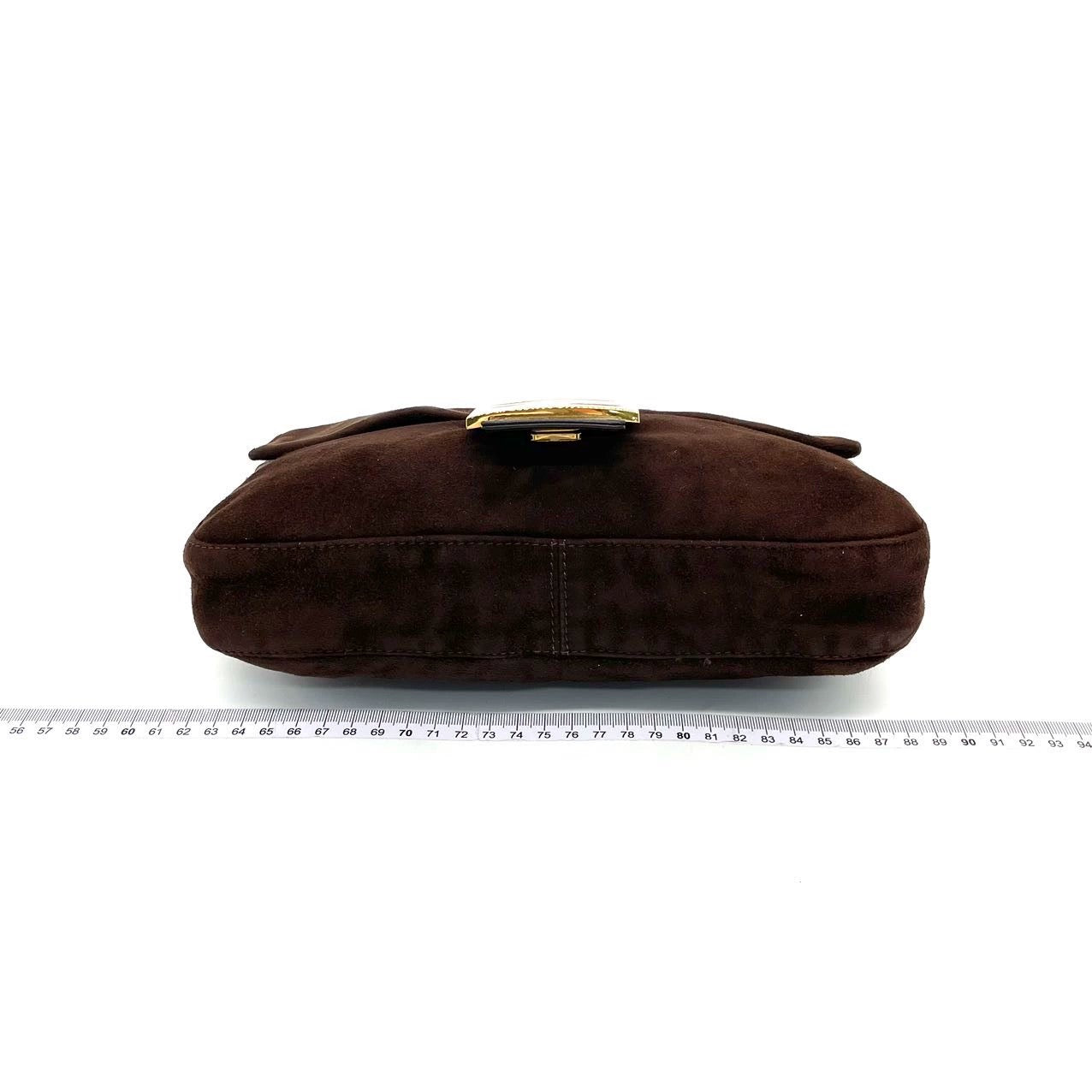 Fendi Baguette Dark Chocolate Brown Suede Leather Shoulder Bag