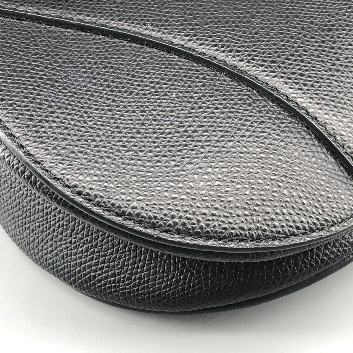 Christian Dior Saddle Medium Grained Calfskin Shoulder Bag Black + Extra Strap