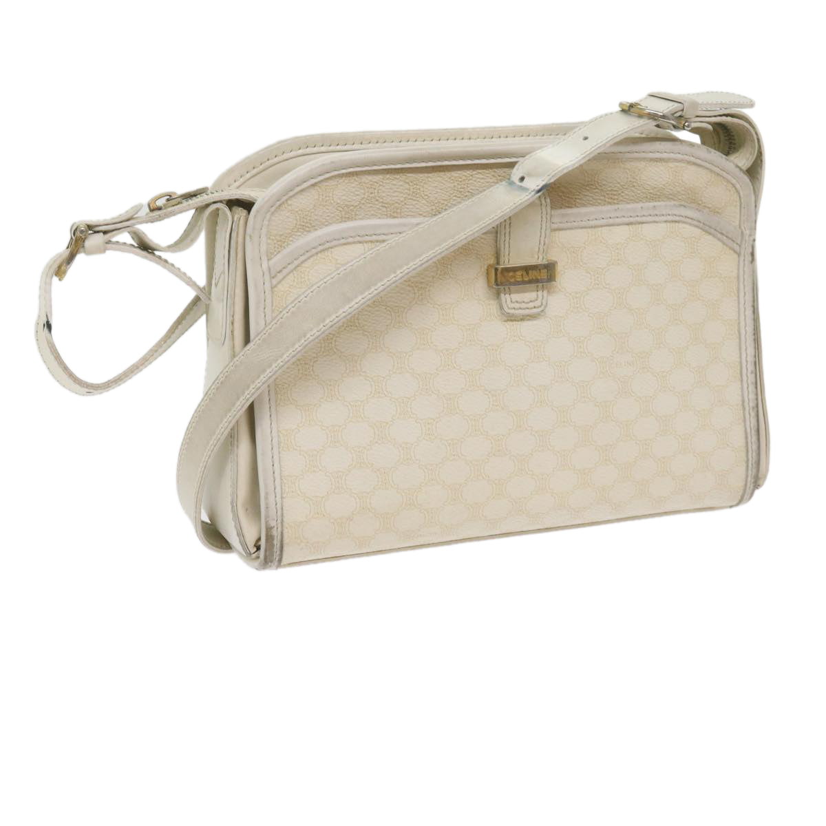 Luxury CELINE Macadam Canvas Shoulder Bag PVC Leather Whe 61105