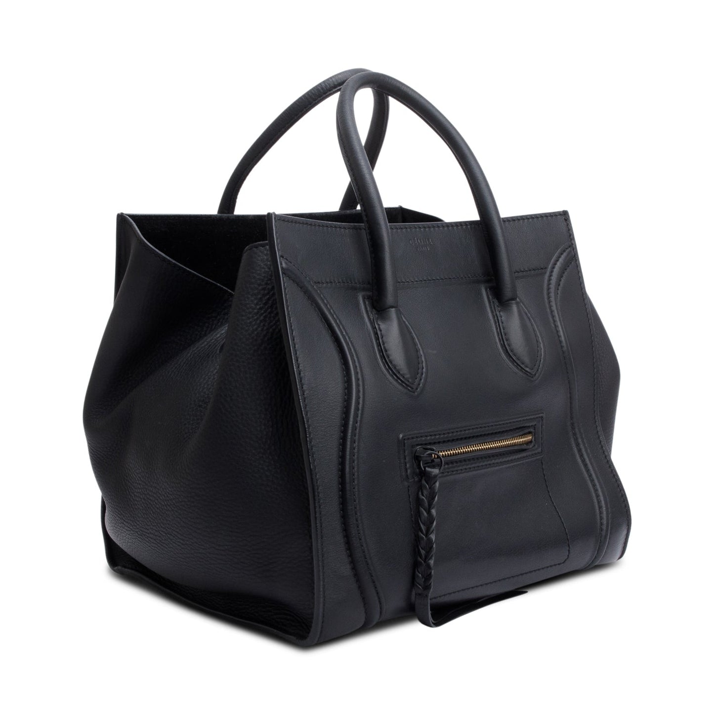 Celine Black Calfskin Leather Medium Phantom Luggage Tote
