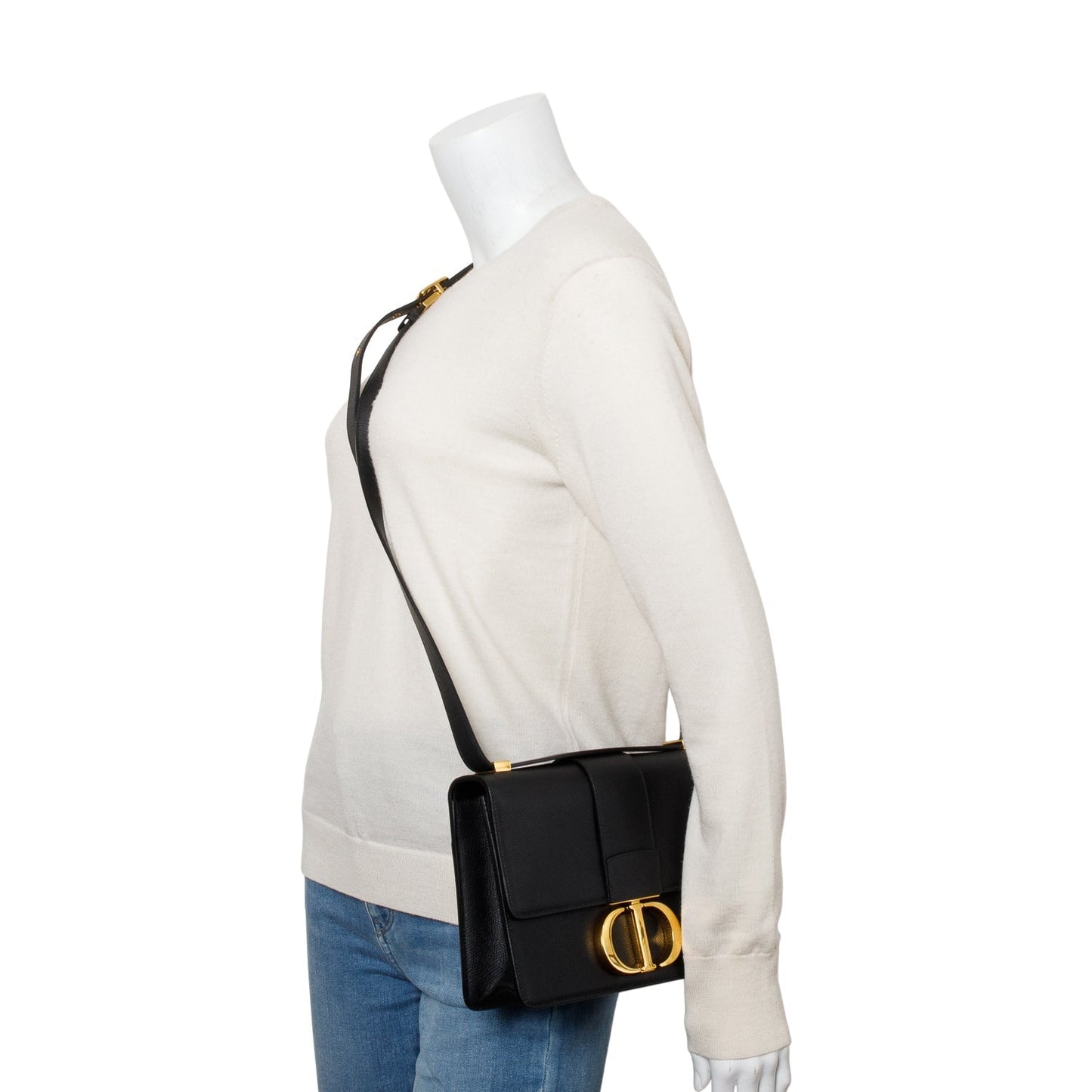 Christian Dior Black Leather Medium 30 Montaigne Bag