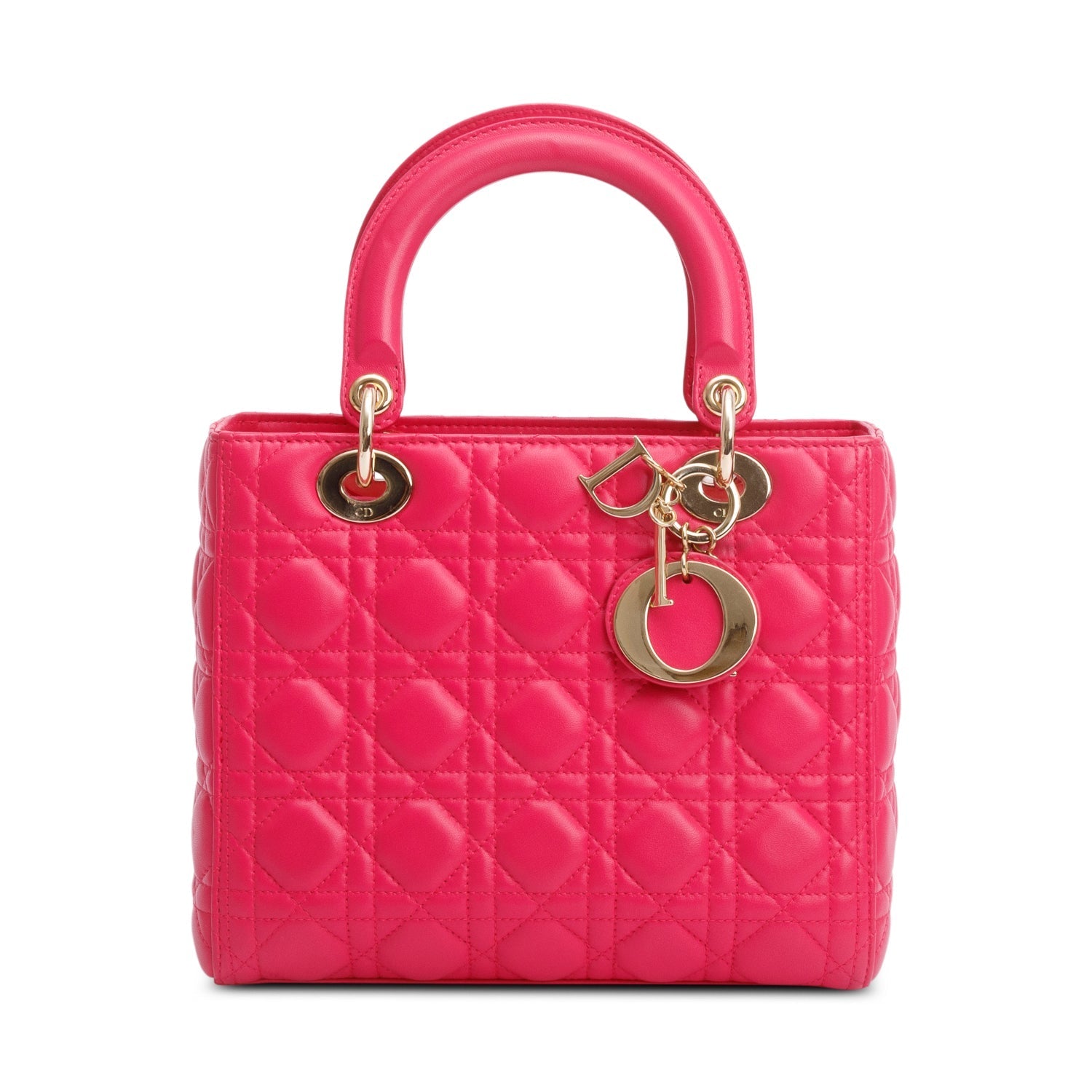Christian Dior Pink Cannage Lambskin Leather Medium Lady Dior Bag