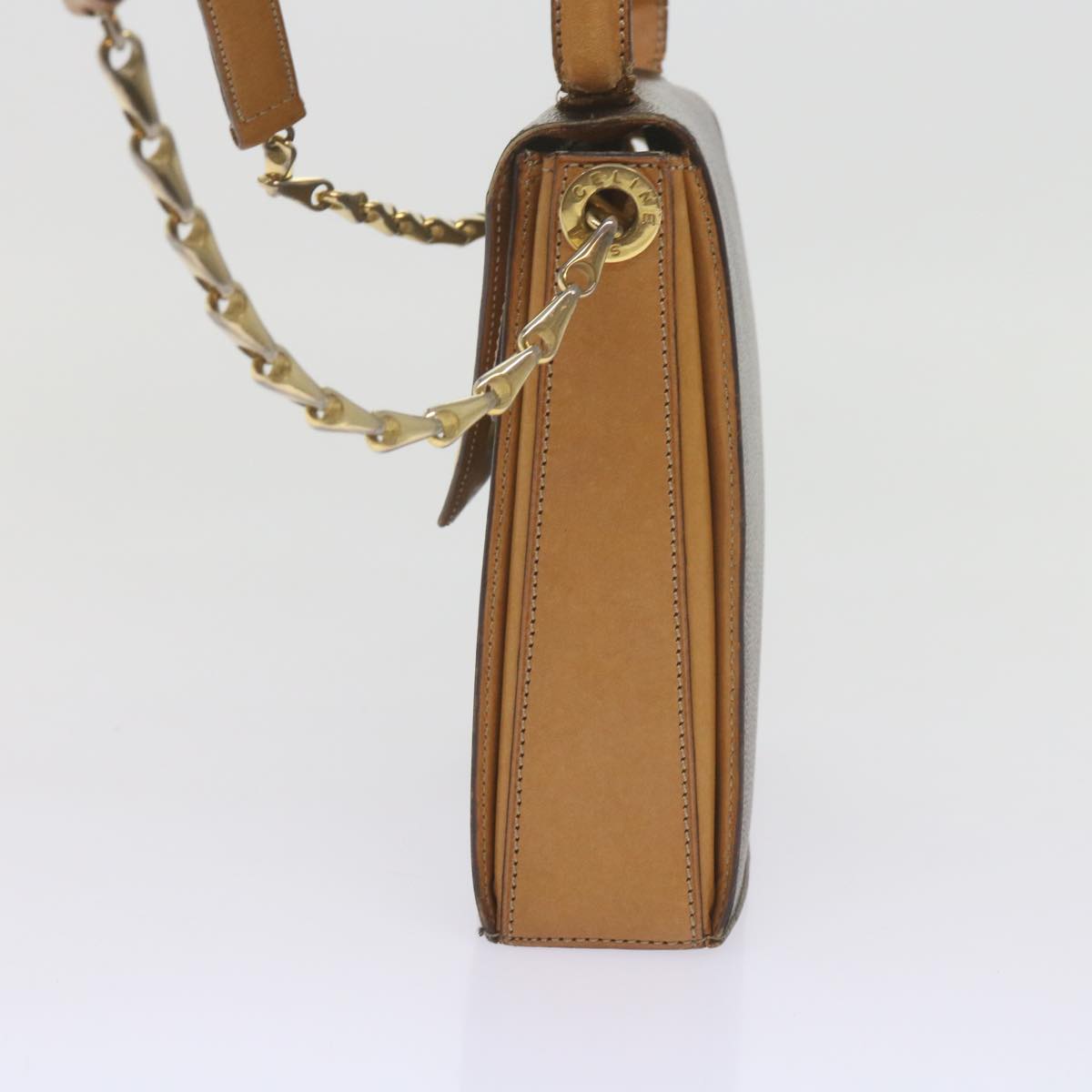Luxury CELINE Macadam Canvas Shoulder Bag PVC Leather Brown 61554
