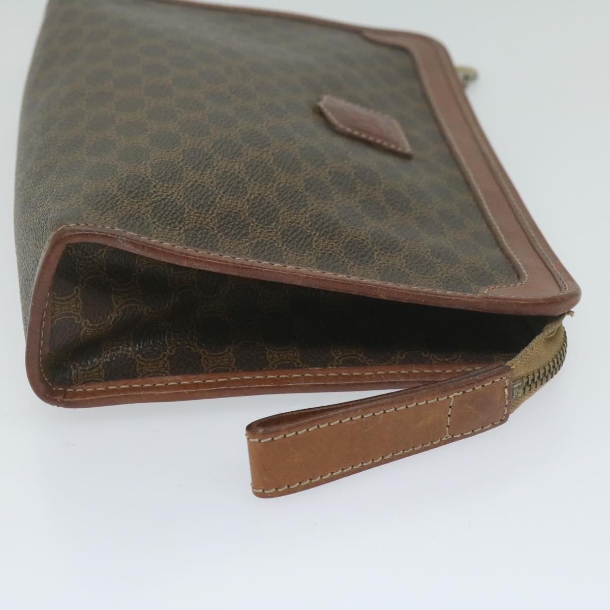 Luxury CELINE Macadam Canvas Clutch Bag PVC Brown 61680