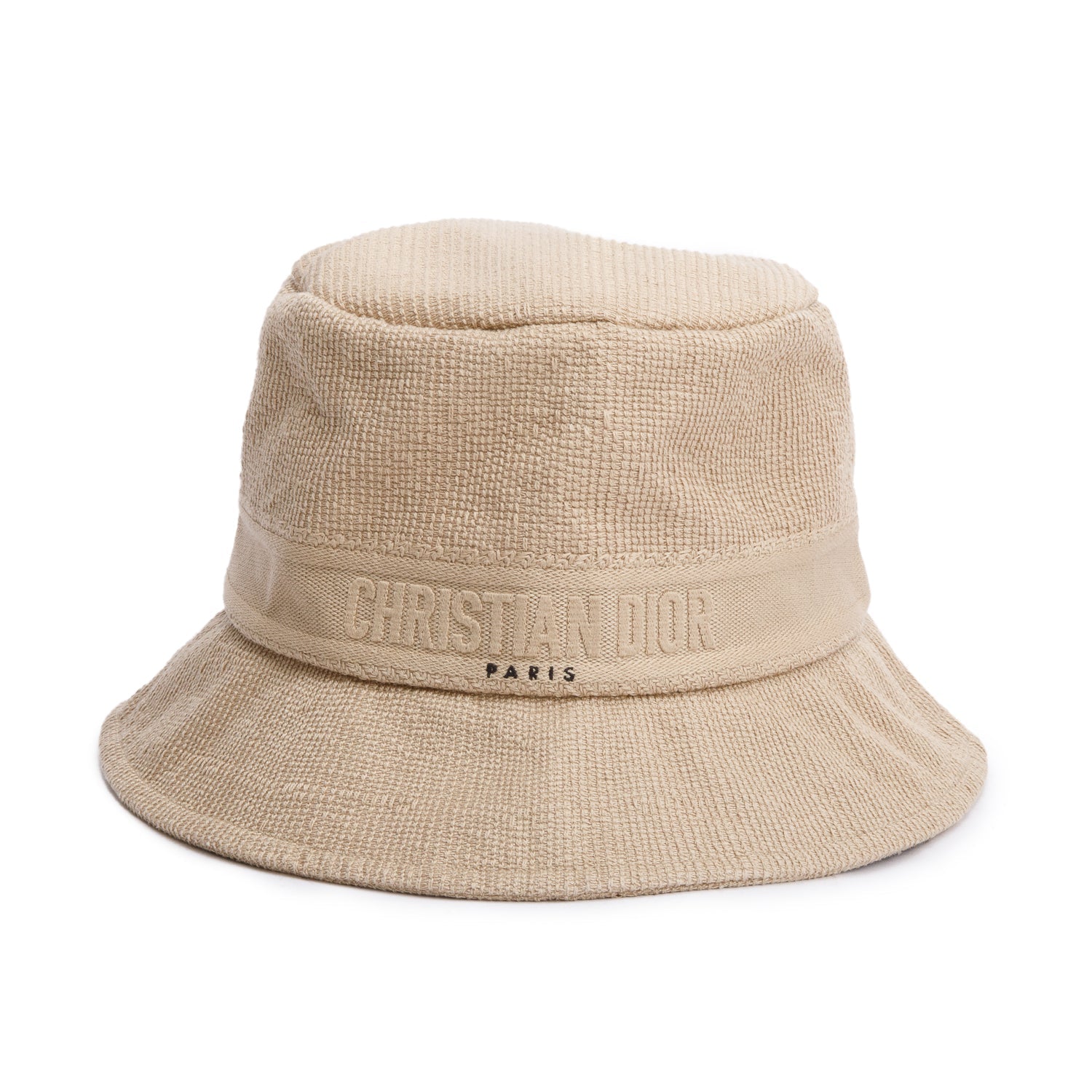 Christian Dior Beige Embroidery Small Brim Bucket Hat