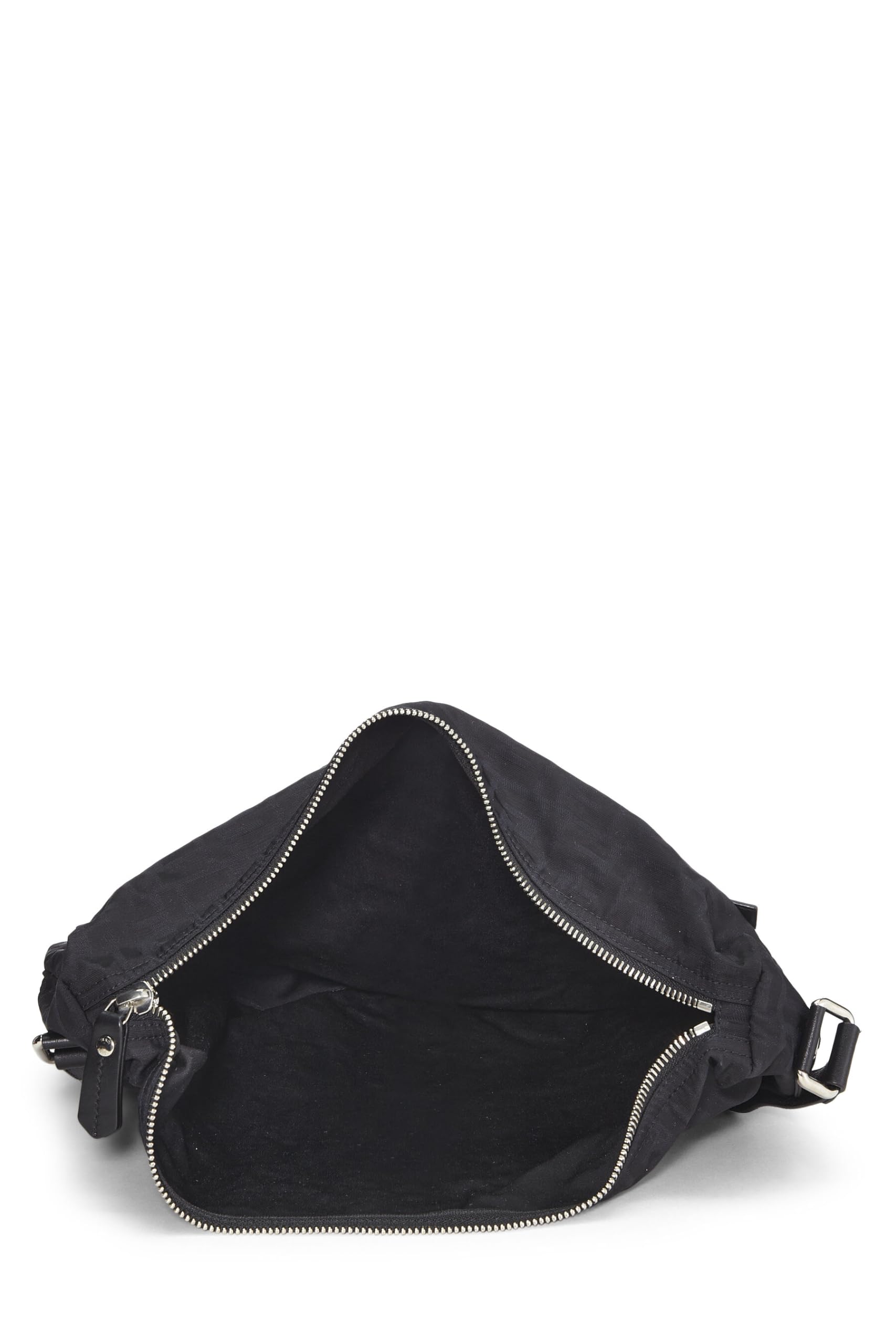 Fendi, Black Zucchino Nylon Messenger Bag, Black