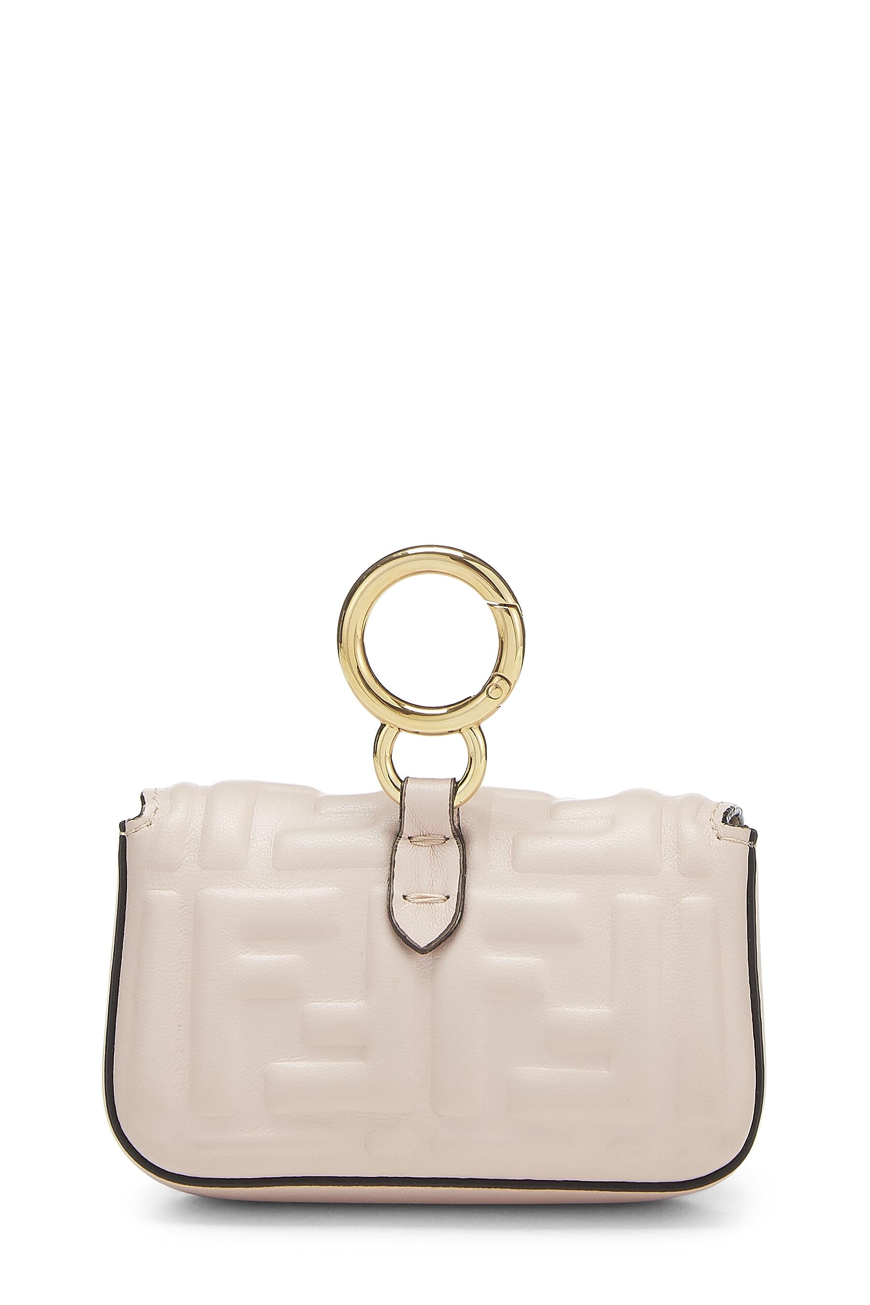 Fendi, Pink Embroidered Convertible Baguette Bag Charm Nano, Pink