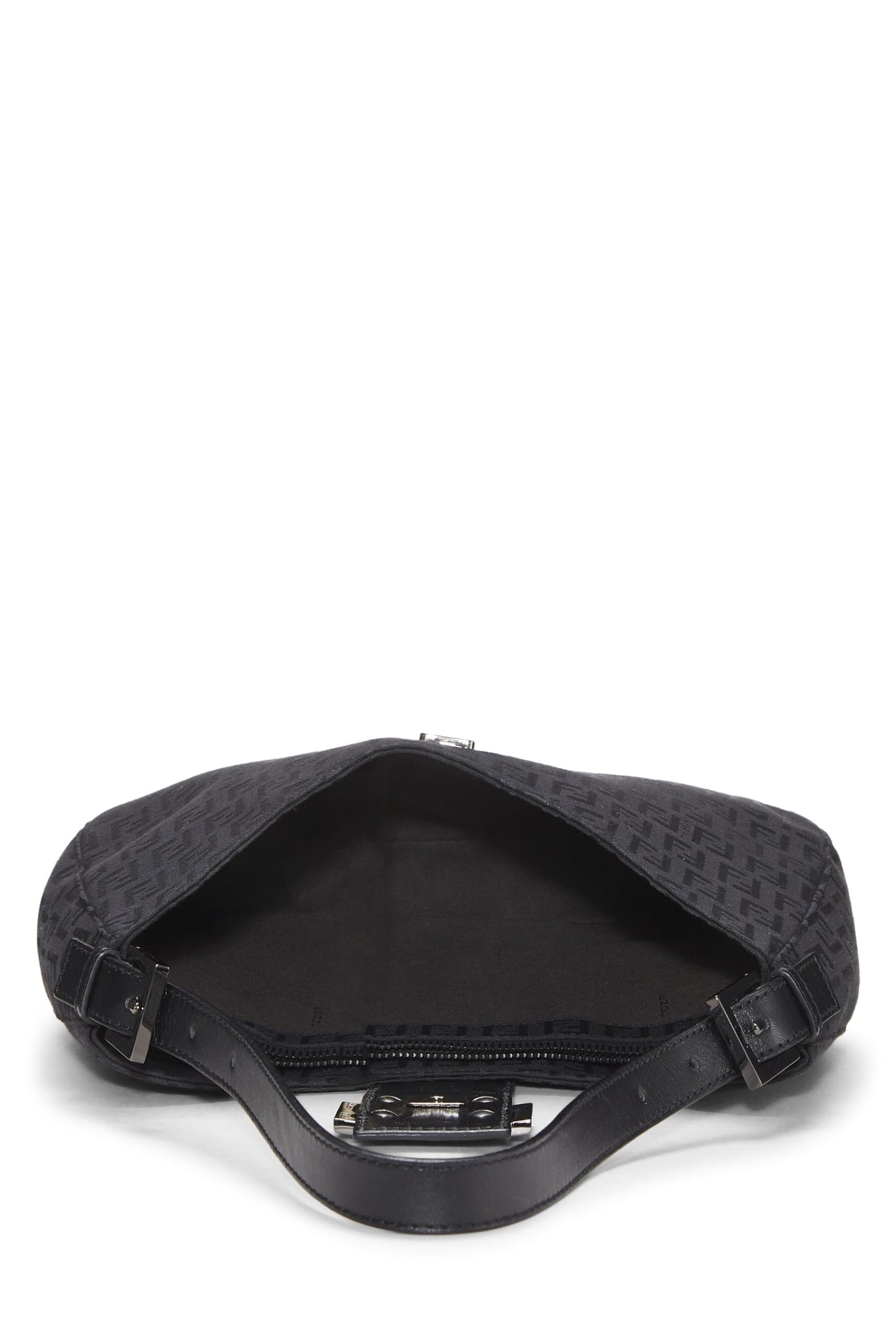 Fendi, Black Zucchino Canvas Shoulder Bag, Black