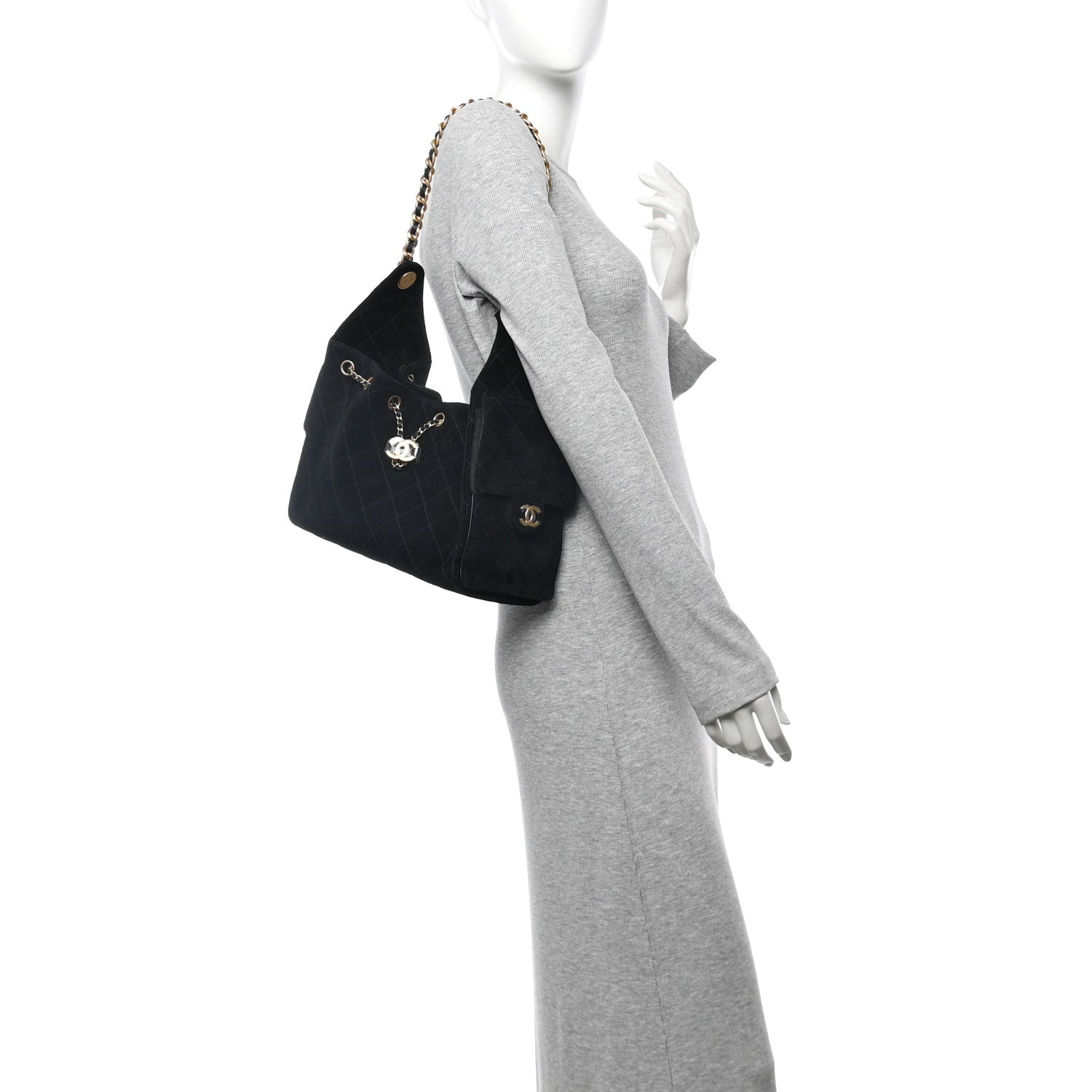 Chanel Suede Quilted Small Chanel 25 Handbag - Rovelle Bags