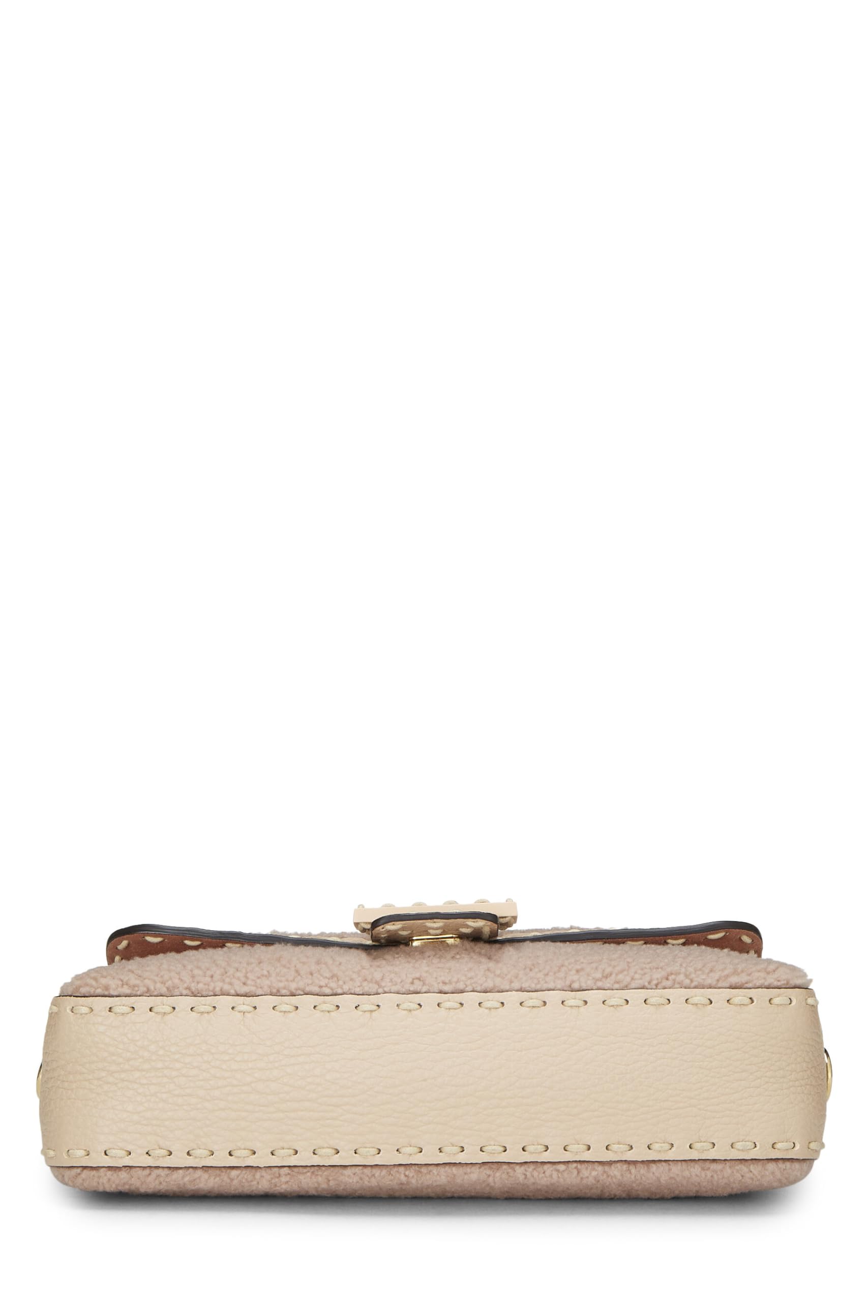 Fendi, Pink Shearling Baguette Crossbody, Pink