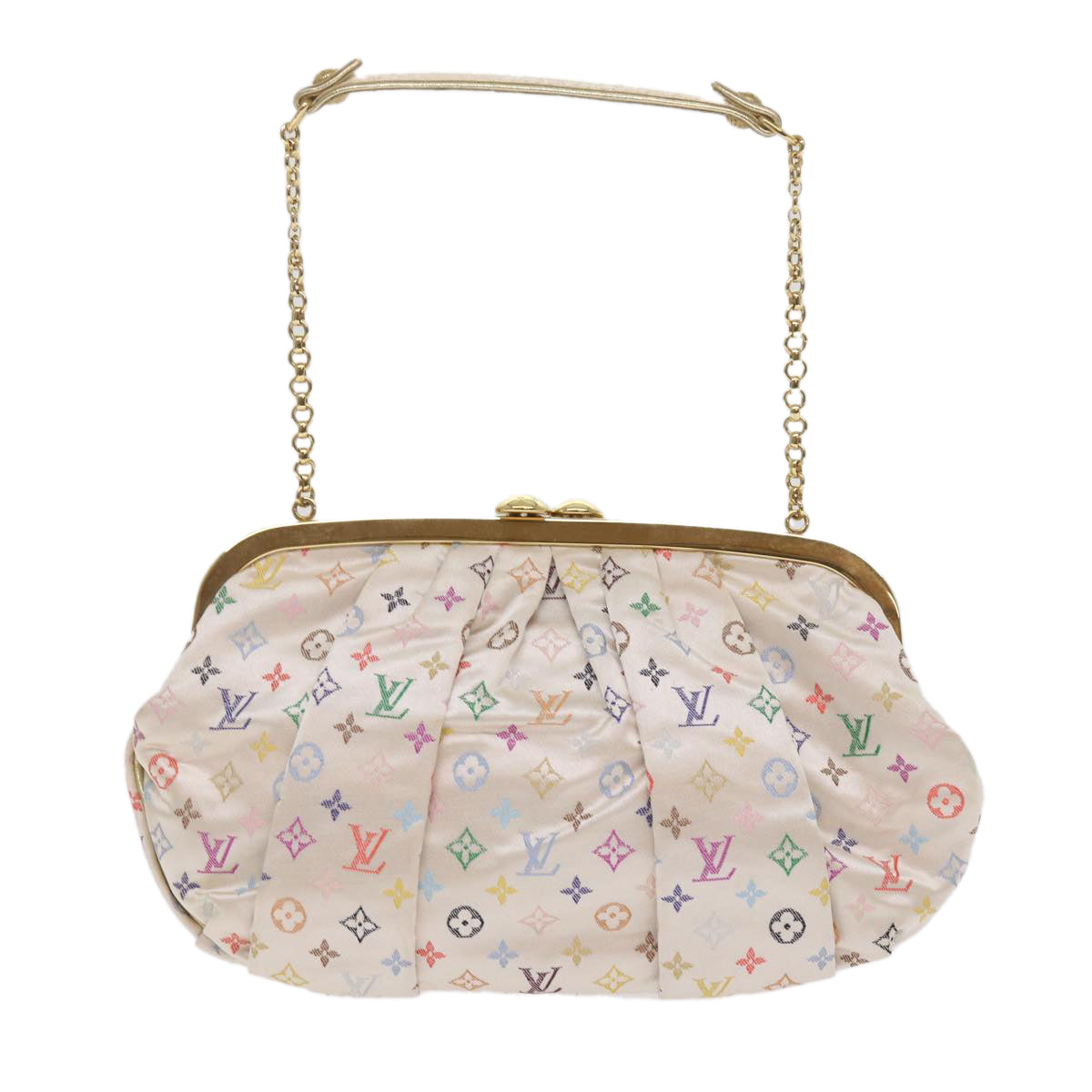 LOUIS VUITTON Monogram Multicolor Omoniere Hand Bag White LV Auth 62290S
