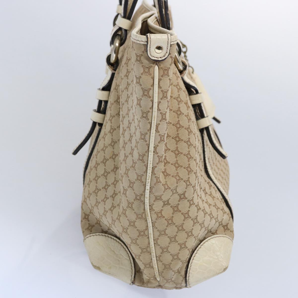 Luxury CELINE Macadam Canvas Tote Bag Beige 62341