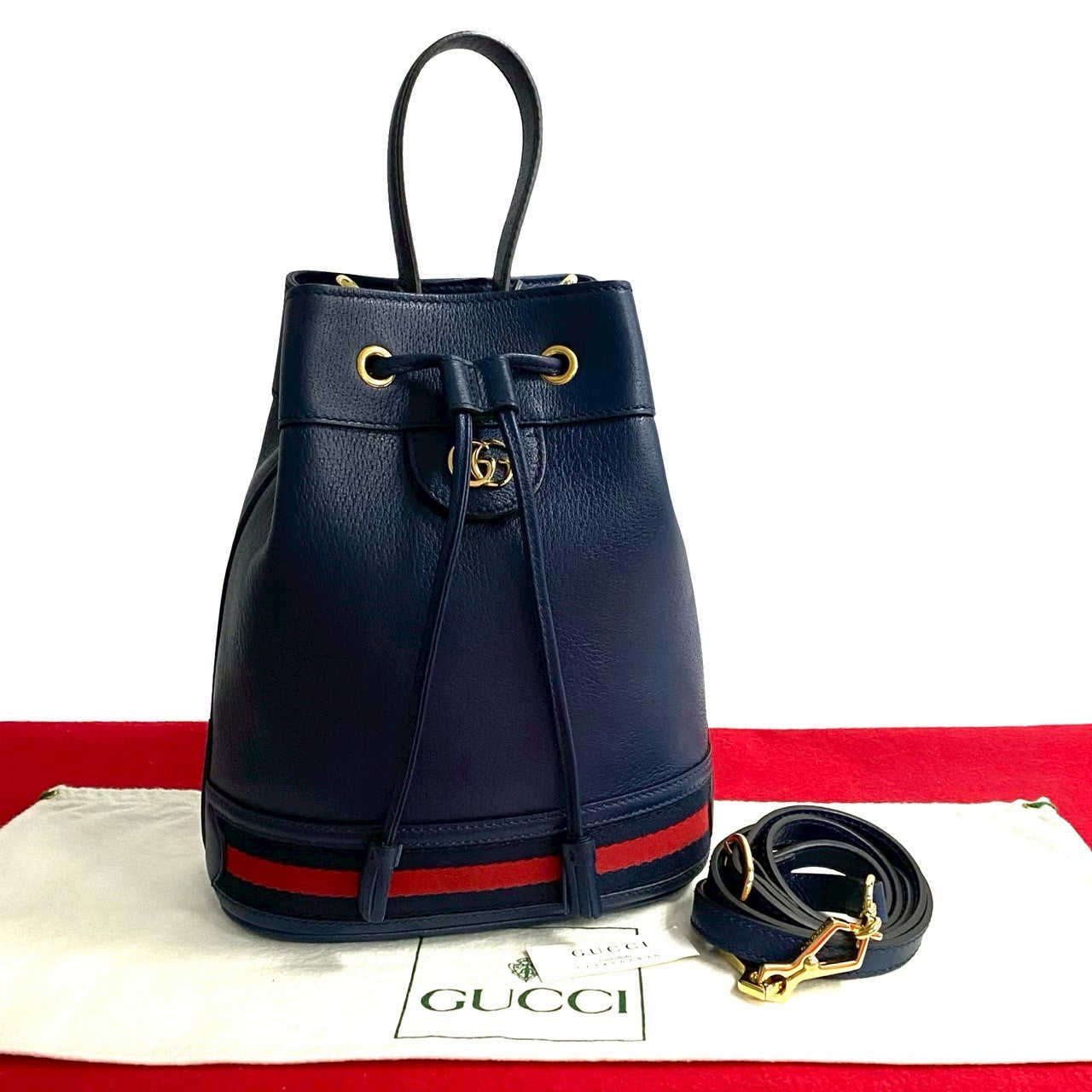 Gucci Ophidia Leather 2way Bucket Bag