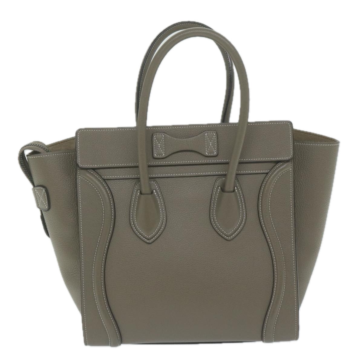 Luxury CELINE Luggage Micro Shopper Tote Bag Leather Gray 62915A