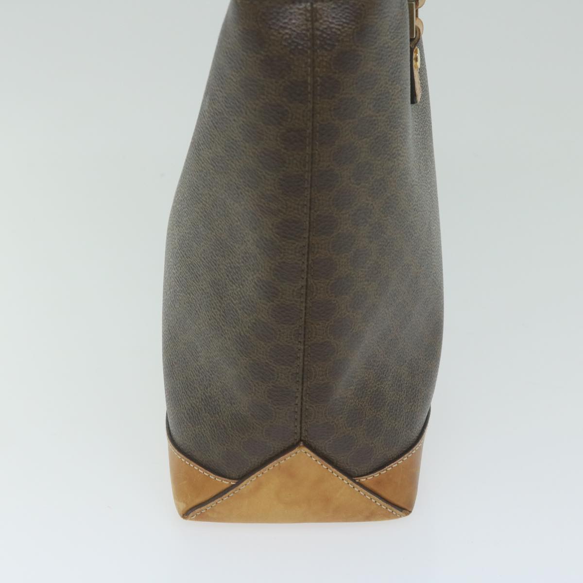 Luxury CELINE Macadam Canvas Shoulder Bag PVC Leather Brown 62944