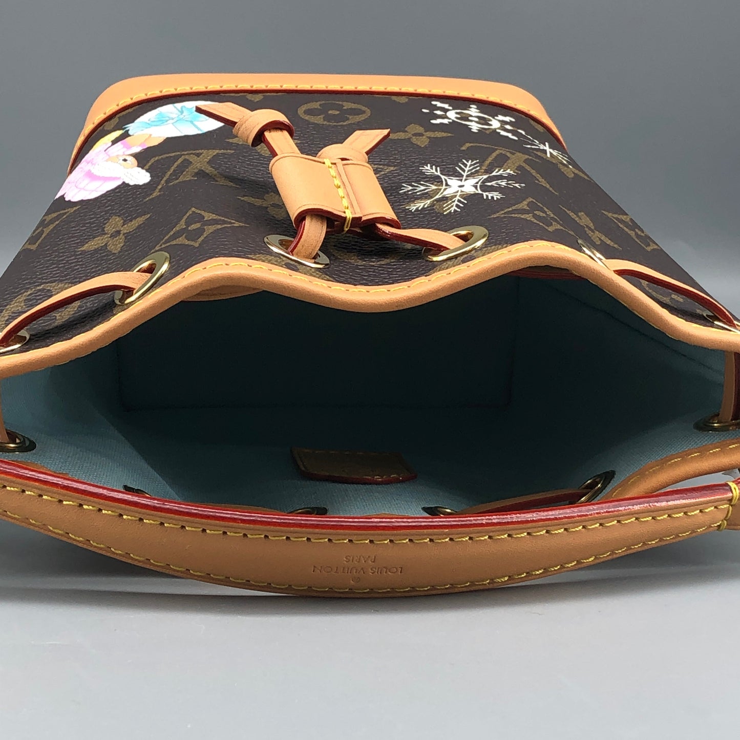 Louis Vuitton Nano Noé Limited Edition Vivienne Xmas Bucket Bag Brown