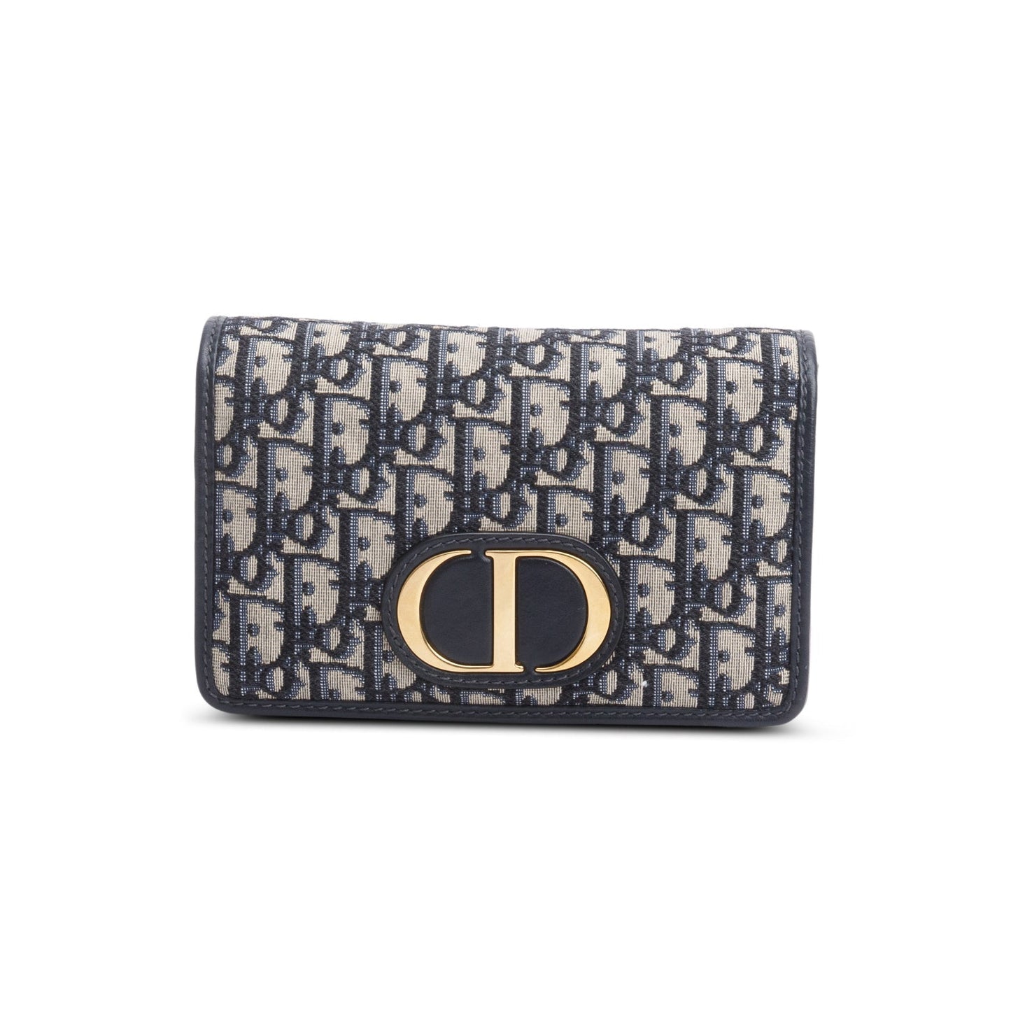 Christian Dior 2020 Navy Oblique 30 Montaigne 2-In-1 Pouch Bag
