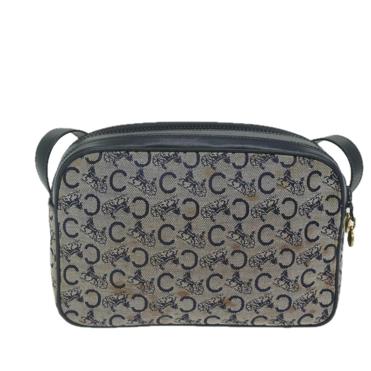 Luxury CELINE C Macadam Canvas Shoulder Bag Navy 63227