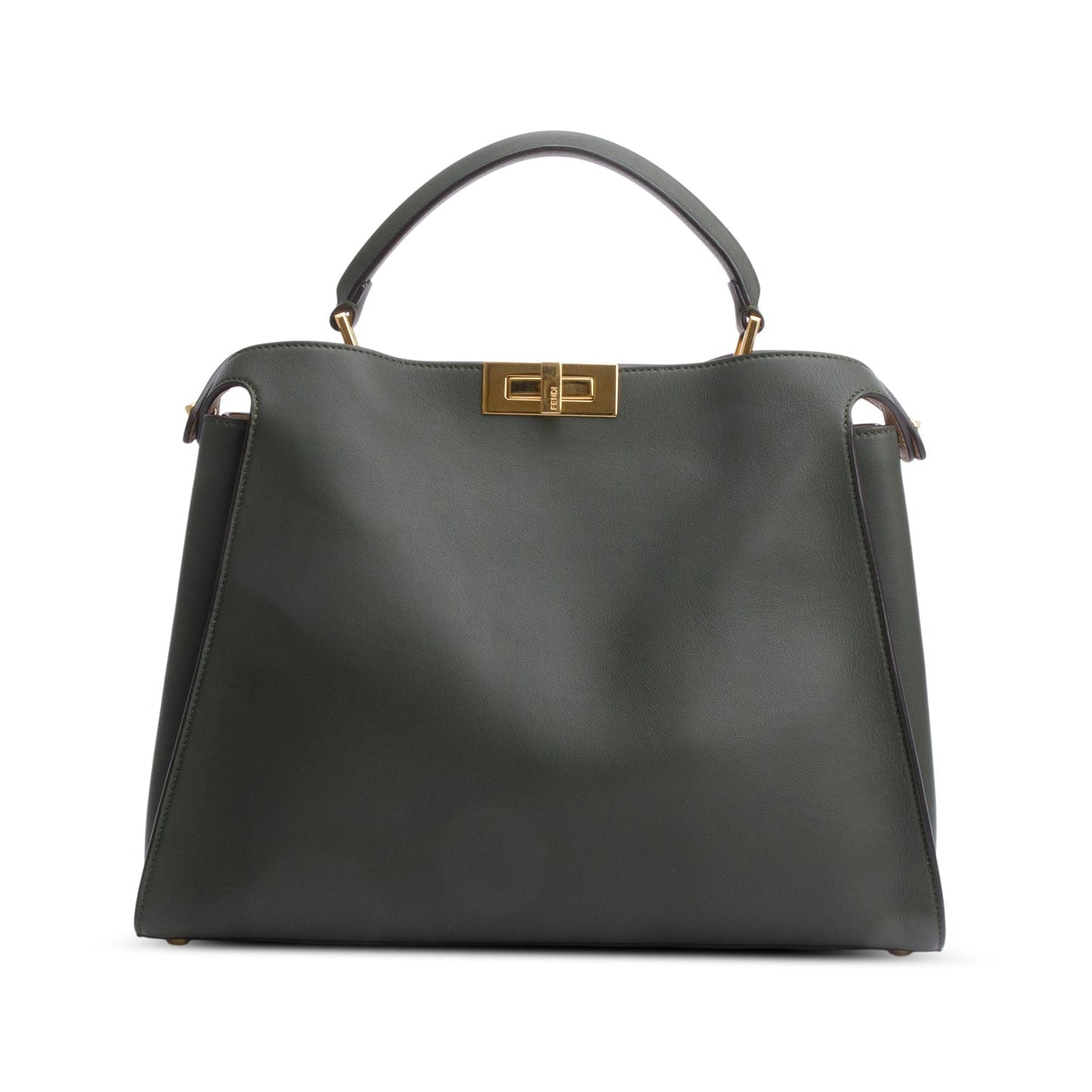 Fendi Green Soft Calfskin Leather Large Peekaboo Bag