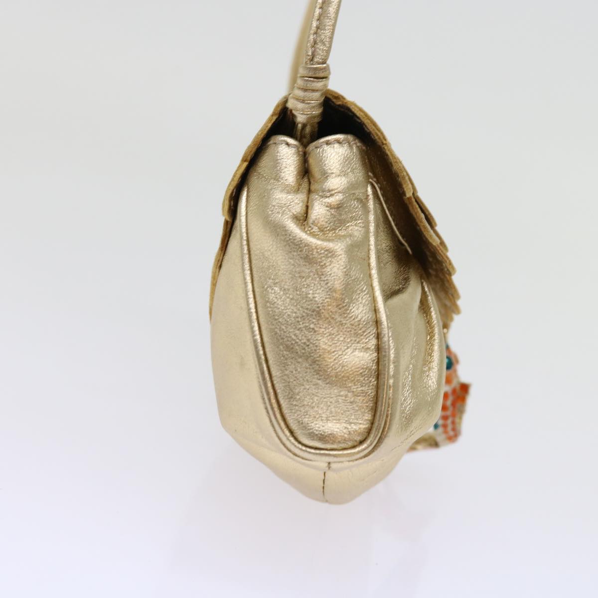 Luxury CELINE Hand Bag Leather Gold 63297