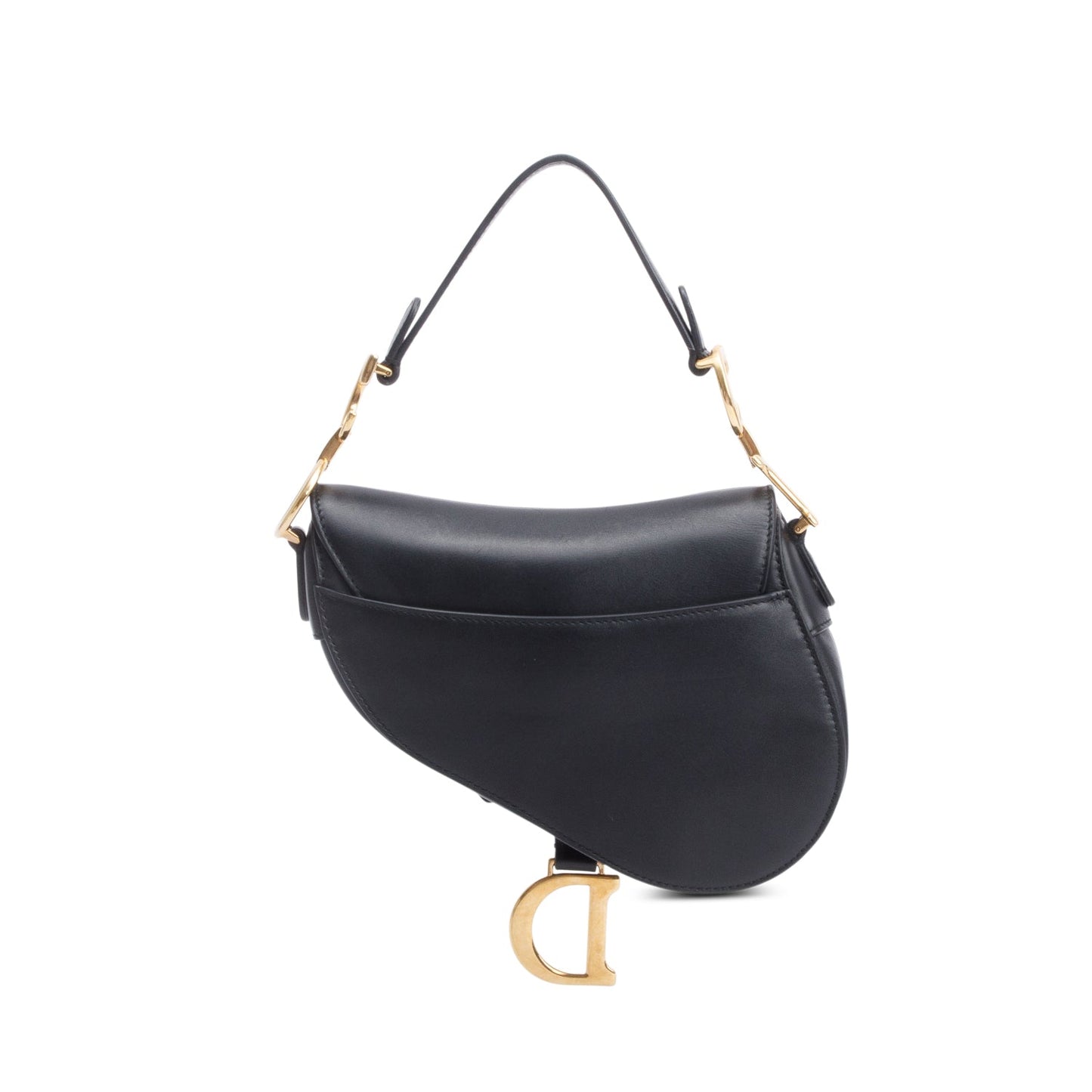Christian Dior Black Calfskin Leather Mini Saddle Bag