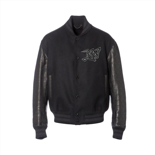 Louis Vuitton 22AW Wool x Leather St 46 Black x Grey RM222V Monogram Emboslezer and Wool Bronzone