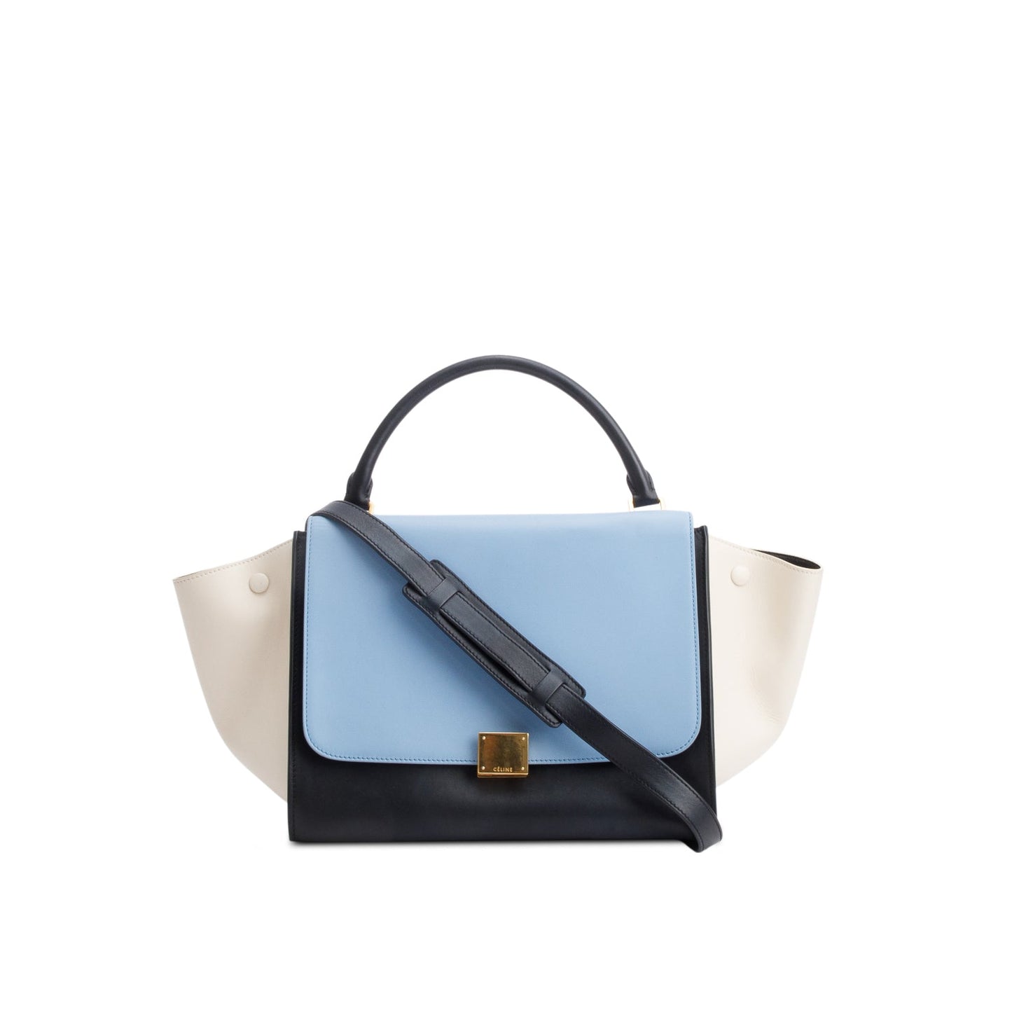 Celine Tricolor Calfskin Leather Medium Trapeze Bag