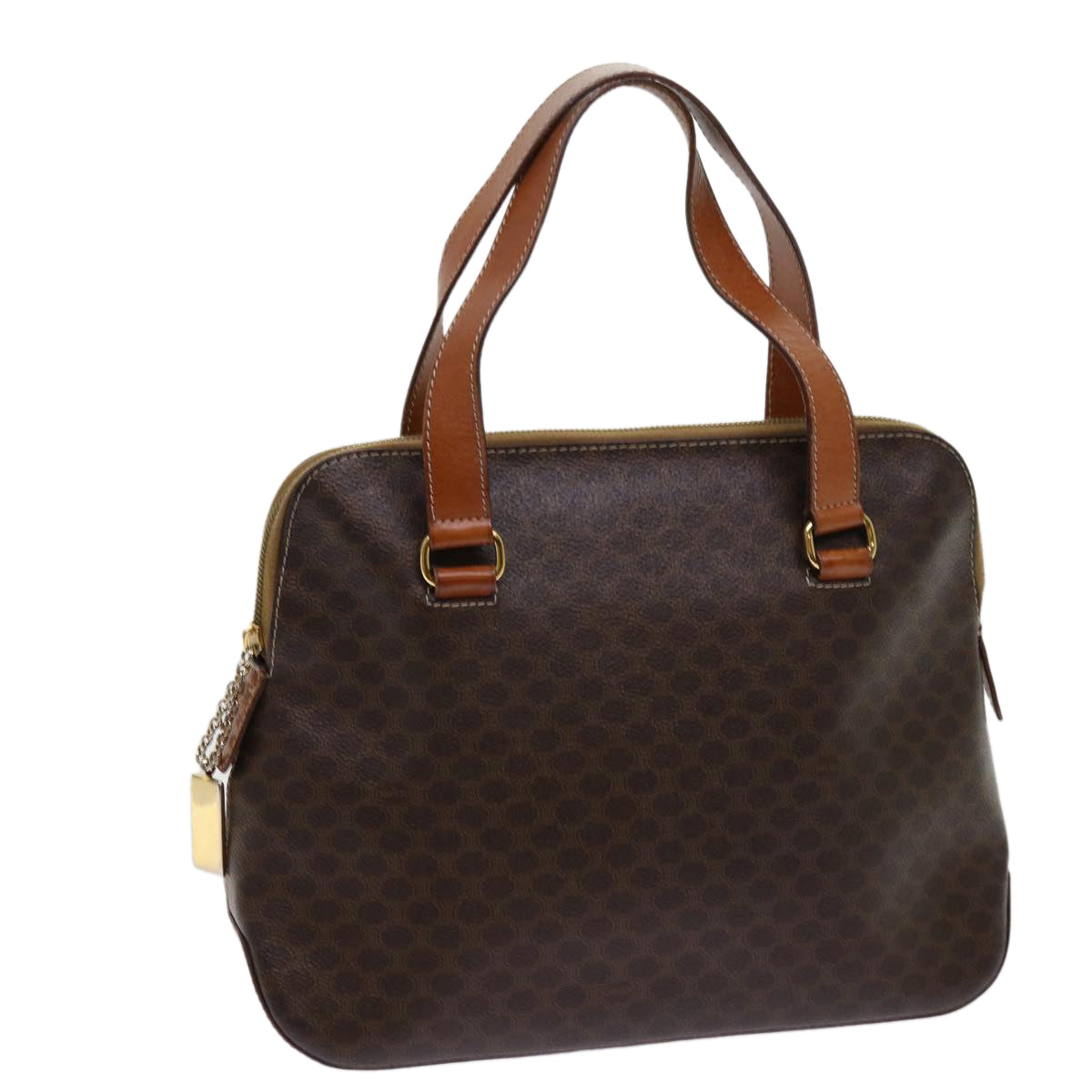 Luxury CELINE Macadam Canvas Hand Bag PVC Leather Brown 63444