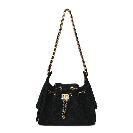 Chanel Suede Quilted Mini Chanel 25 Handbag - Rovelle Bags