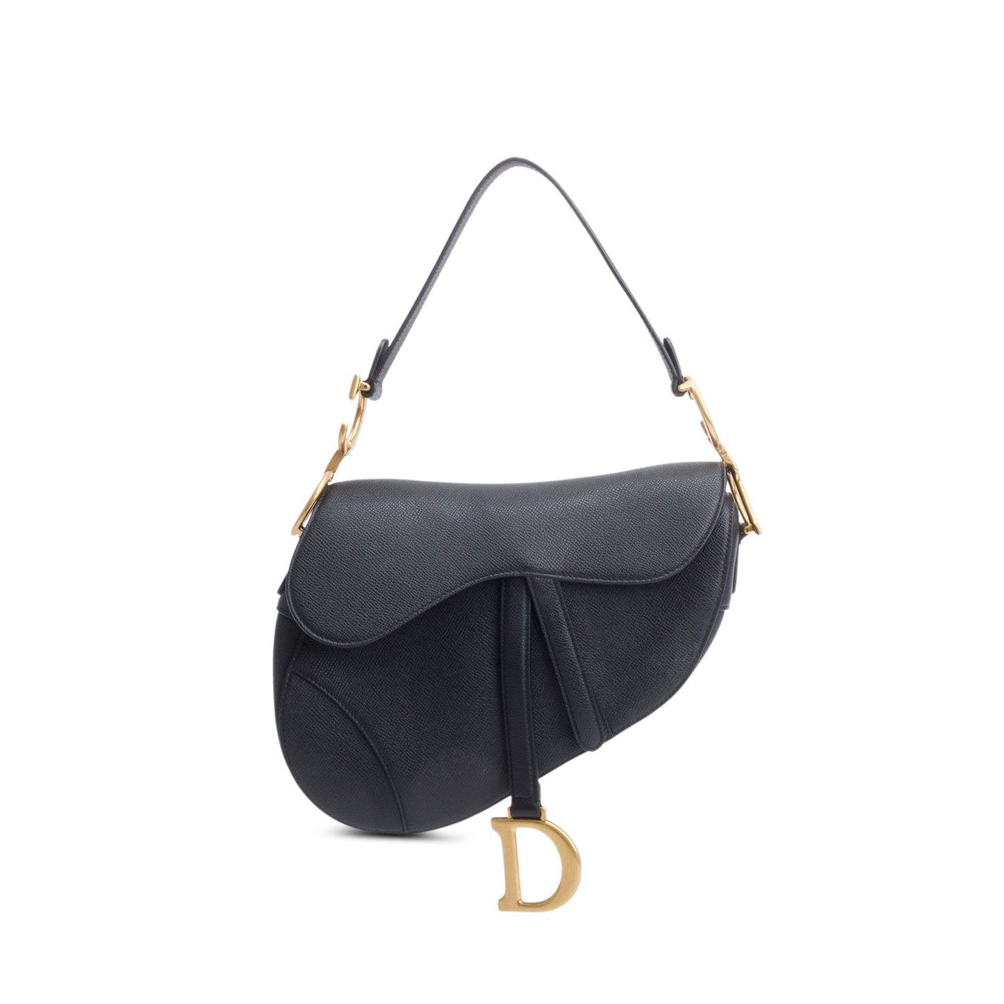 Christian Dior 2020 Black Grained Calfskin Saddle Bag