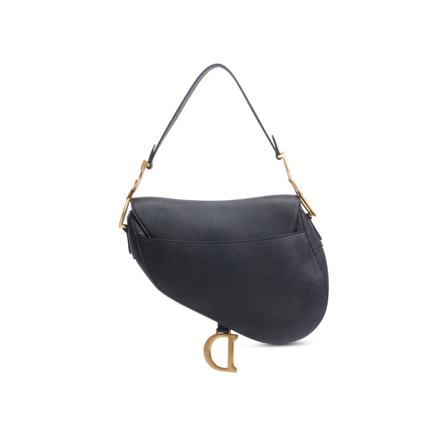 Christian Dior 2020 Black Grained Calfskin Saddle Bag