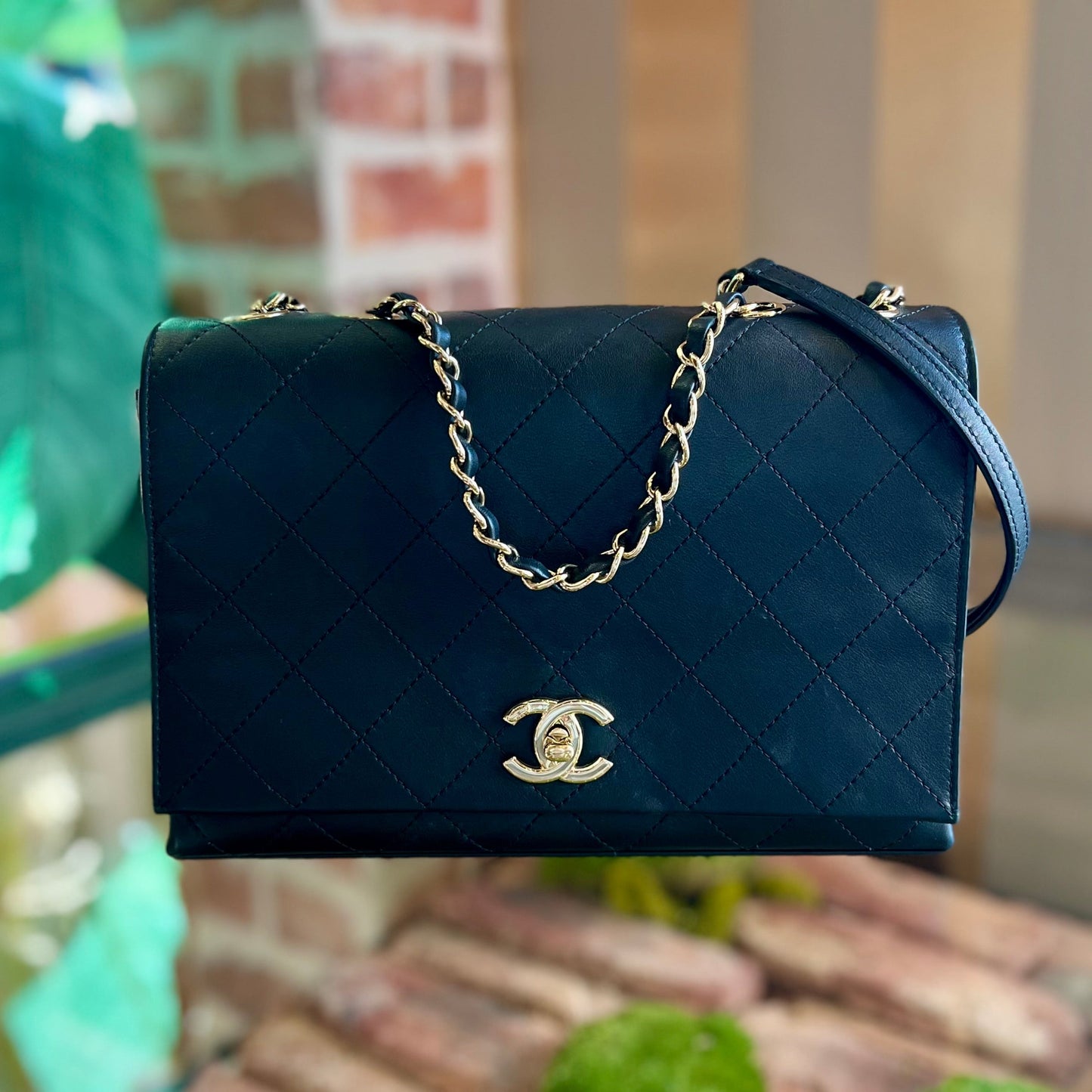 Chanel Quilted Stitched Black Shoulder Bag - Rovelle Bags