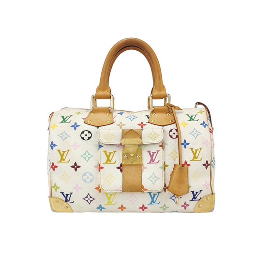 Louis Vuitton x Takashi Murakami Speedy 30 Lock White Multicolor